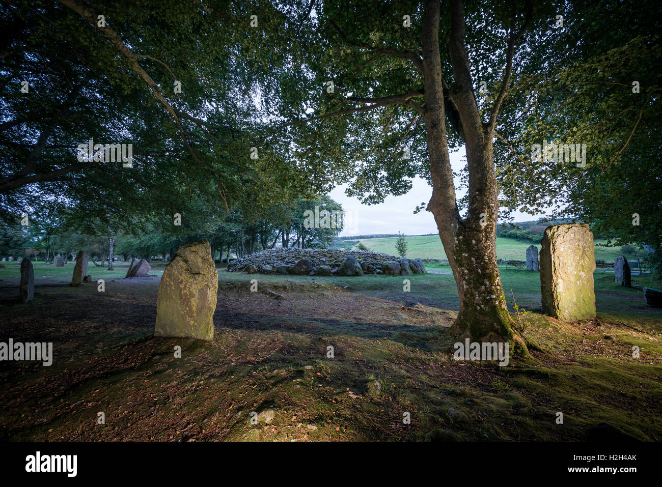 Passage tombe à Clava Cairns près d'Inverness, Écosse, Royaume-Uni Banque D'Images