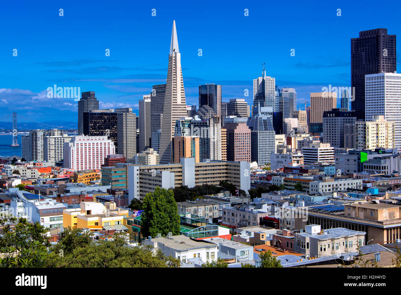 Vue sur le quartier des affaires et du quartier chinois de North Beach, San Francisco Banque D'Images