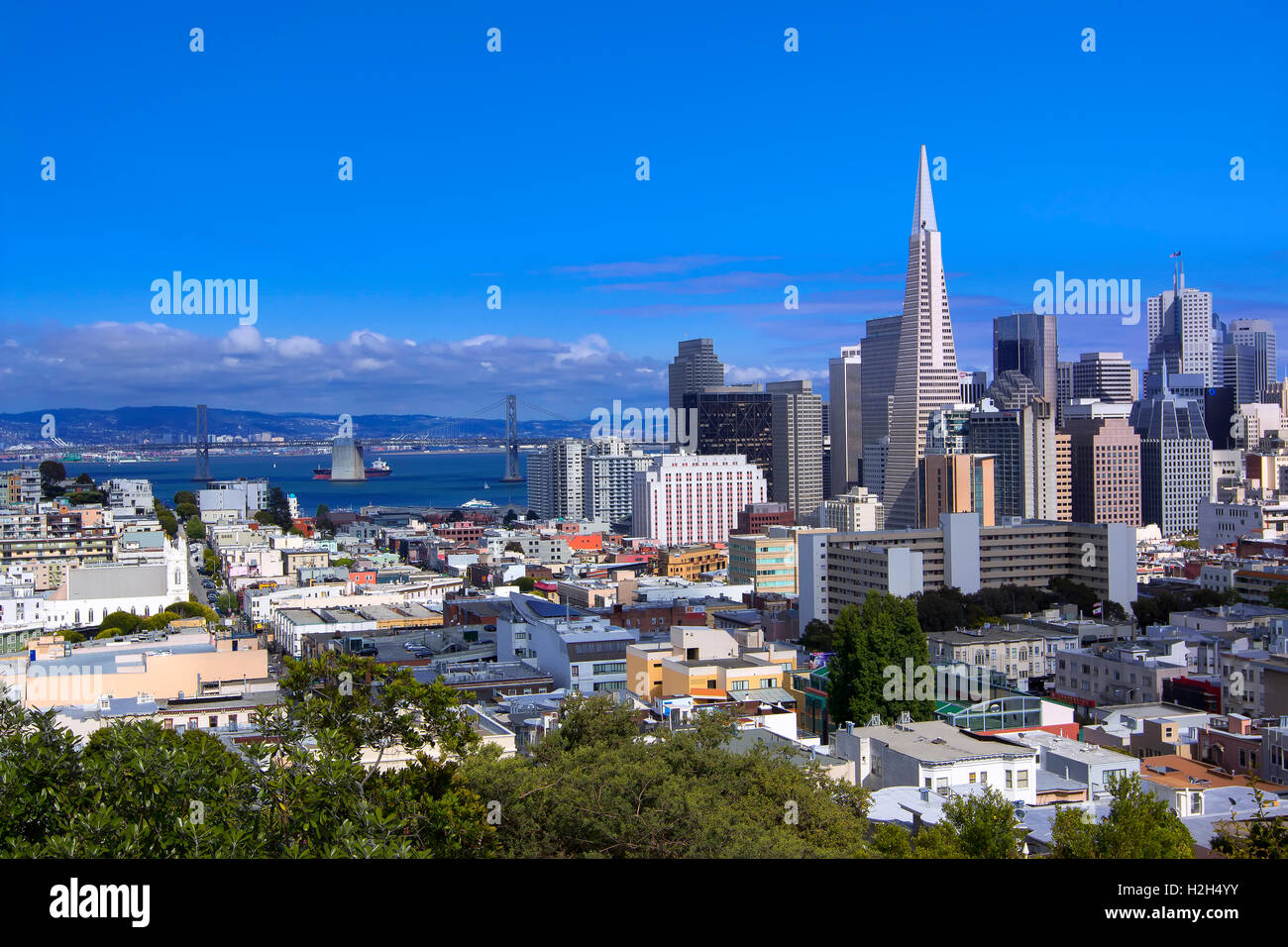 Vue sur le quartier des affaires et du quartier chinois de North Beach, San Francisco Banque D'Images