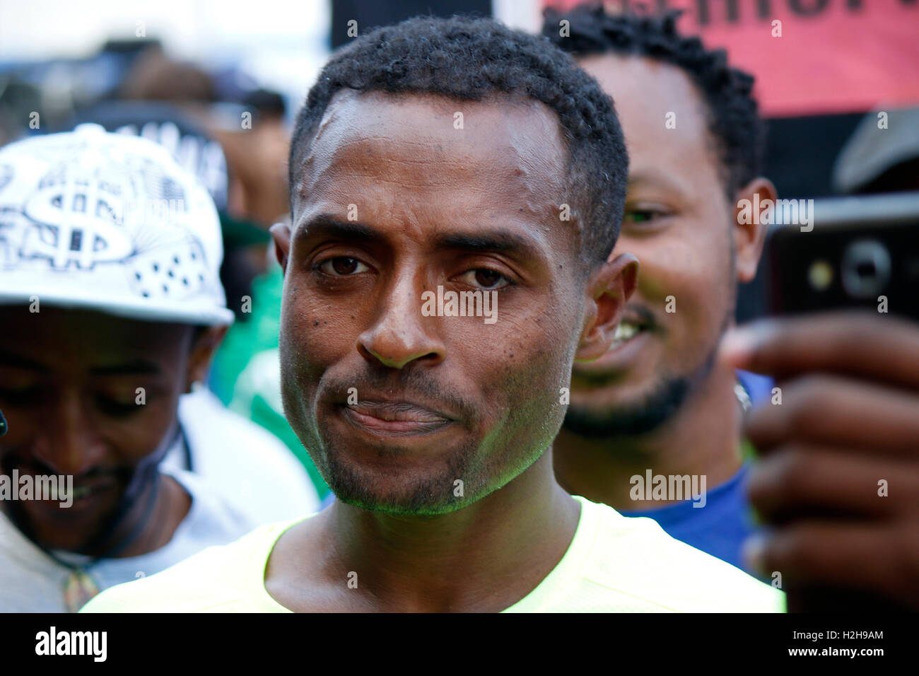 Der Gewinner des Marathon : Kenenisa Bekele - Berlin-Marathon, 25. 30 septembre 2016, Berlin. Banque D'Images