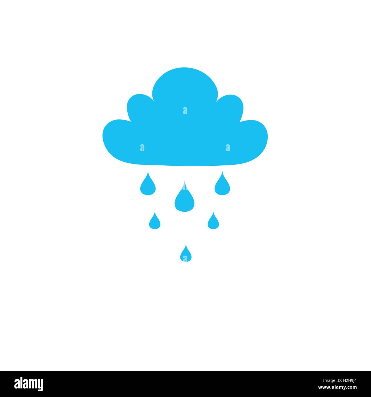 L'icône de pluie bleu nuage isolé sur fond. Météo, concept de l'internet. Symbole vecteur à la mode pour la conception de site web, bouton web, mob Illustration de Vecteur