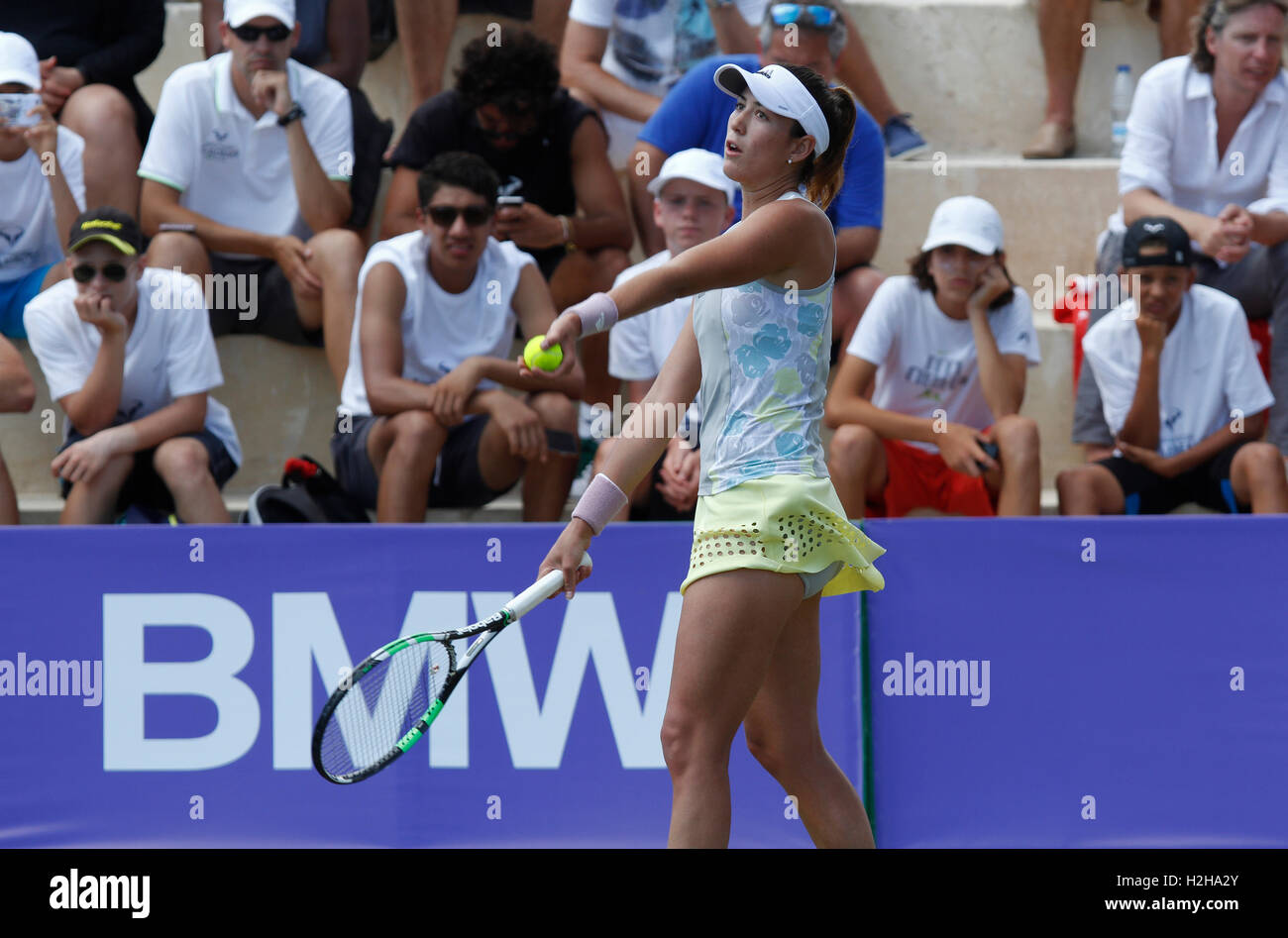 Garbine Muguruza jouer joueur de tennis de haut niveau dans l'Open de Majorque, dans les îles Baléares. Banque D'Images