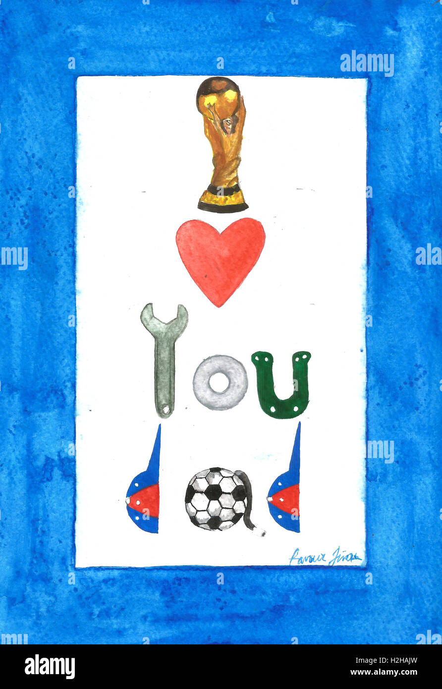 Le sable de temps à écrire je t'aime Banque D'Images