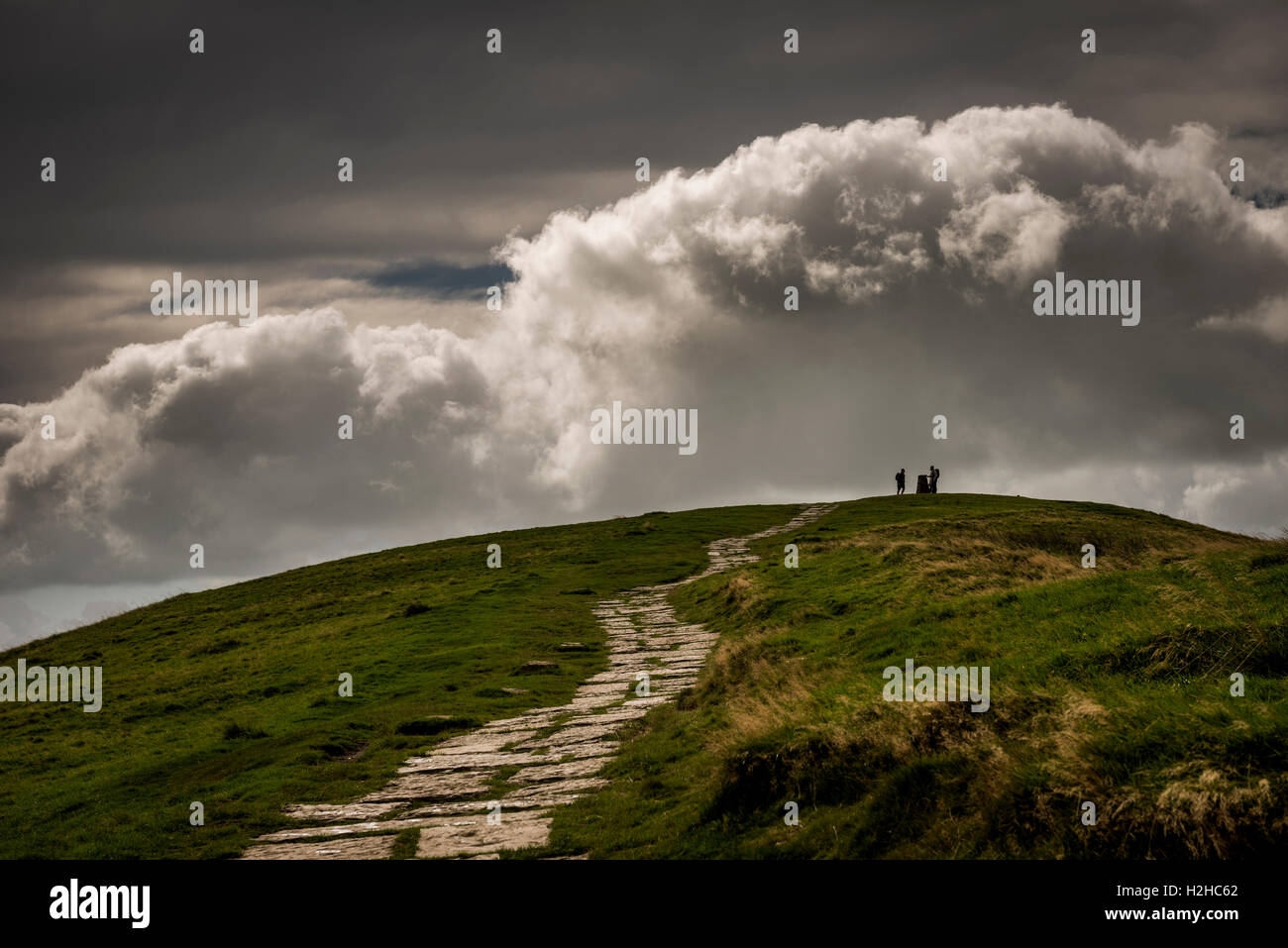Mam Tor Âge de fer fort dans le parc national de Peak District, Derbyshire, Royaume-Uni Banque D'Images