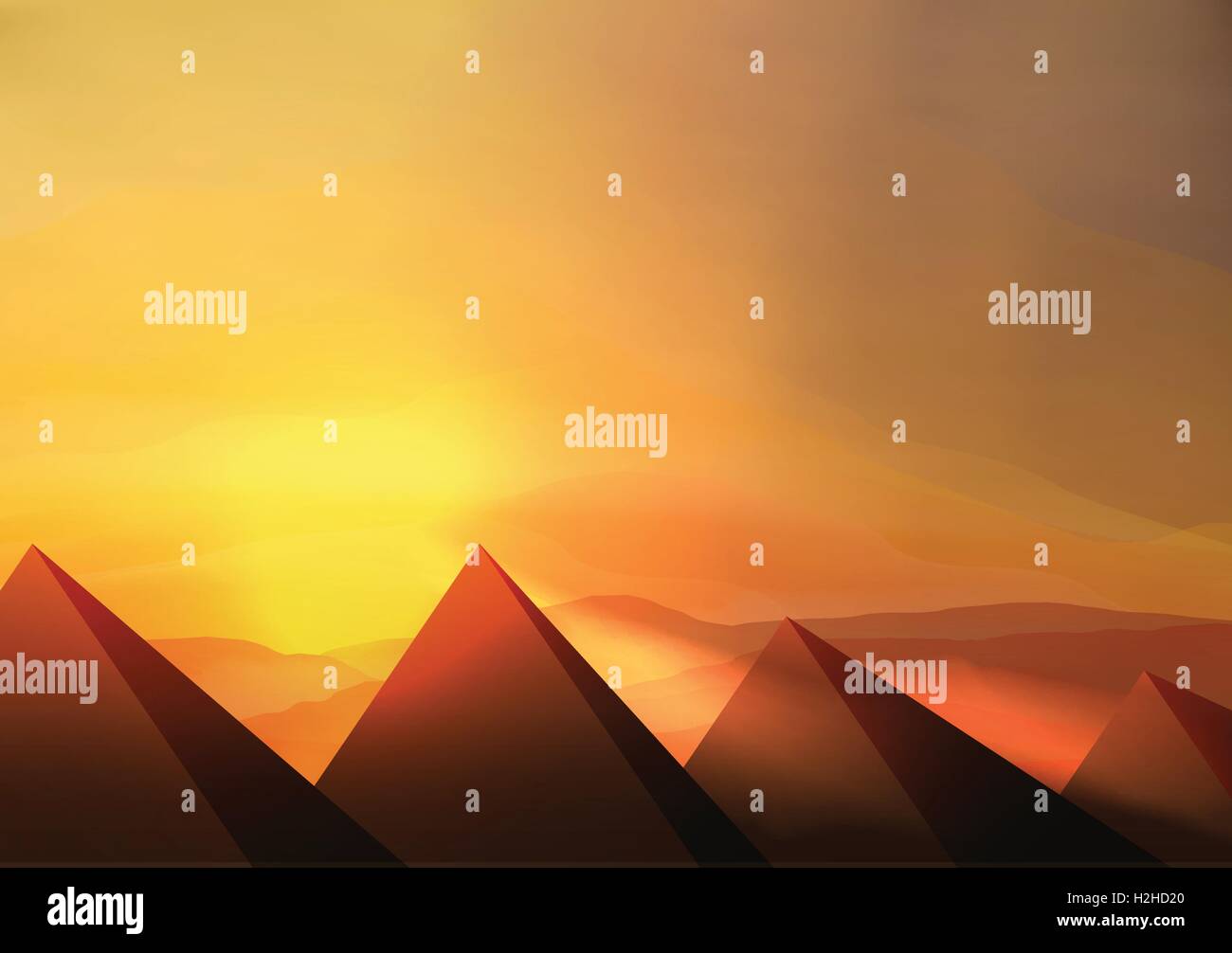Résumé des pyramides et des dunes de sable - Vector Illustration Illustration de Vecteur