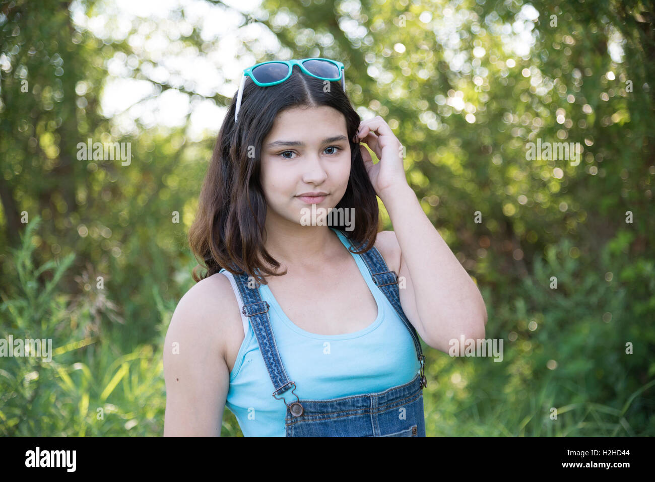 Teen girl enjoying Outdoor Recreation Banque D'Images