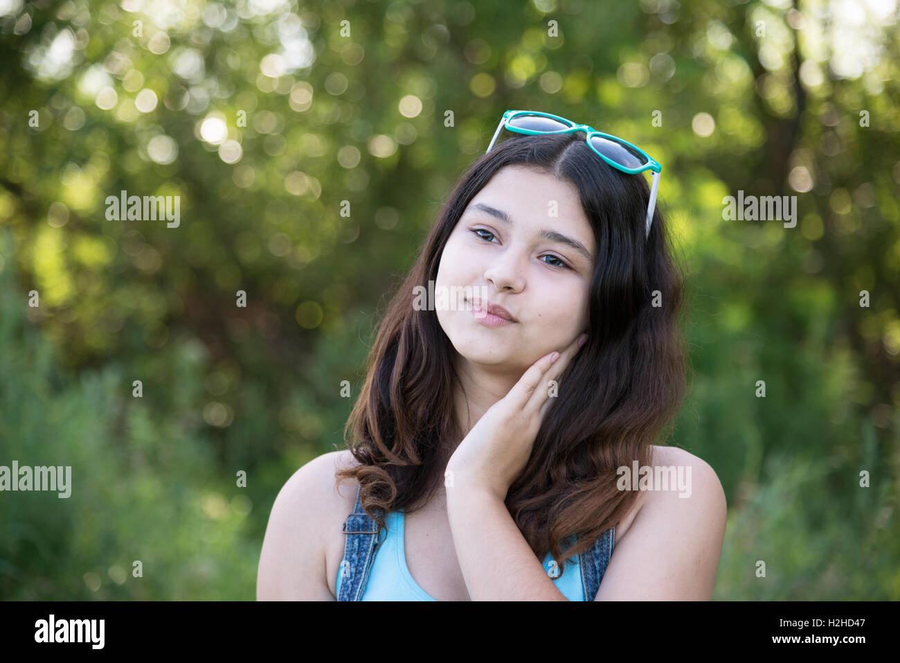 Teen girl enjoying Outdoor Recreation Banque D'Images