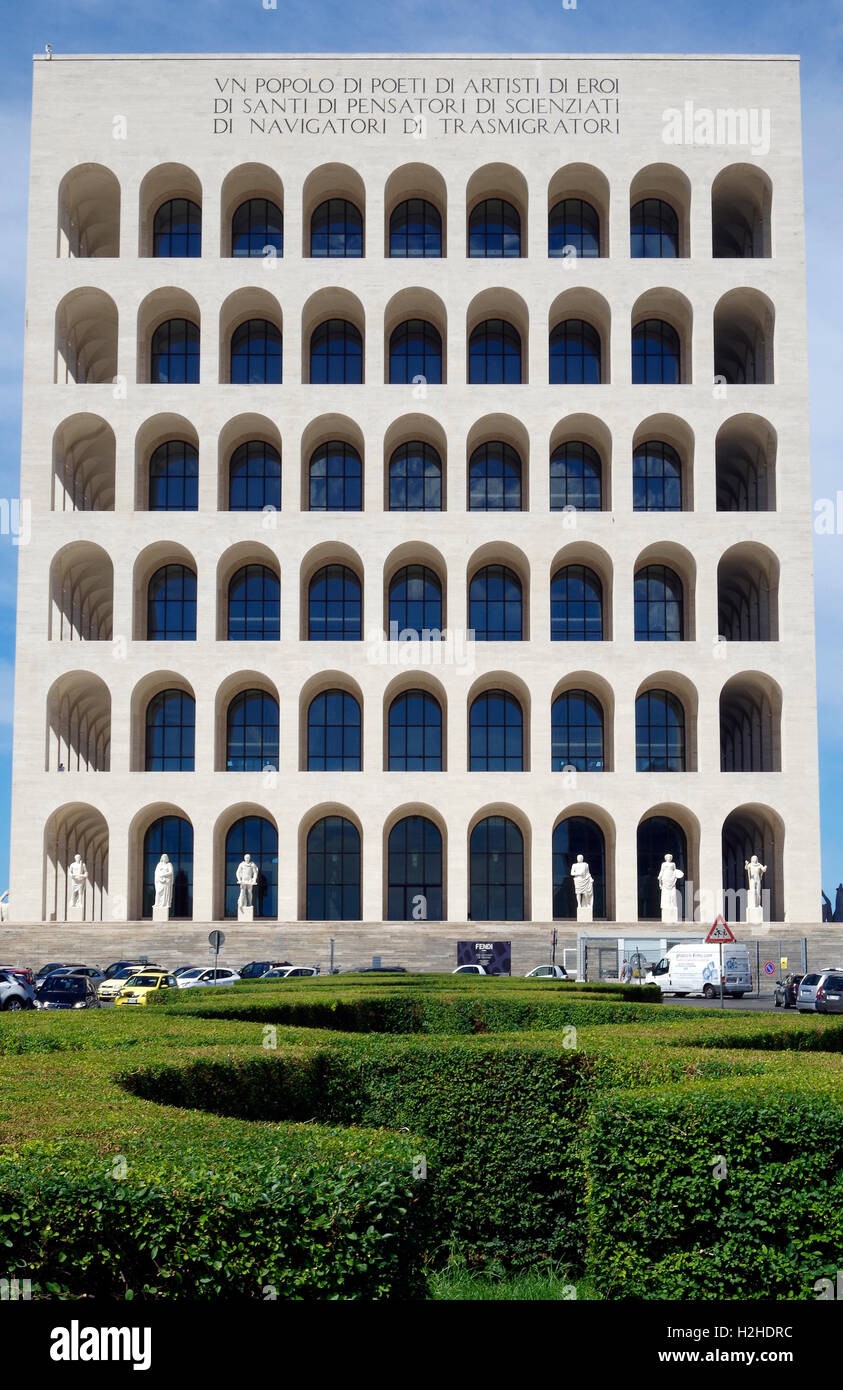 Rome, Italie, le Palazzo della Civiltà Italiana Banque D'Images