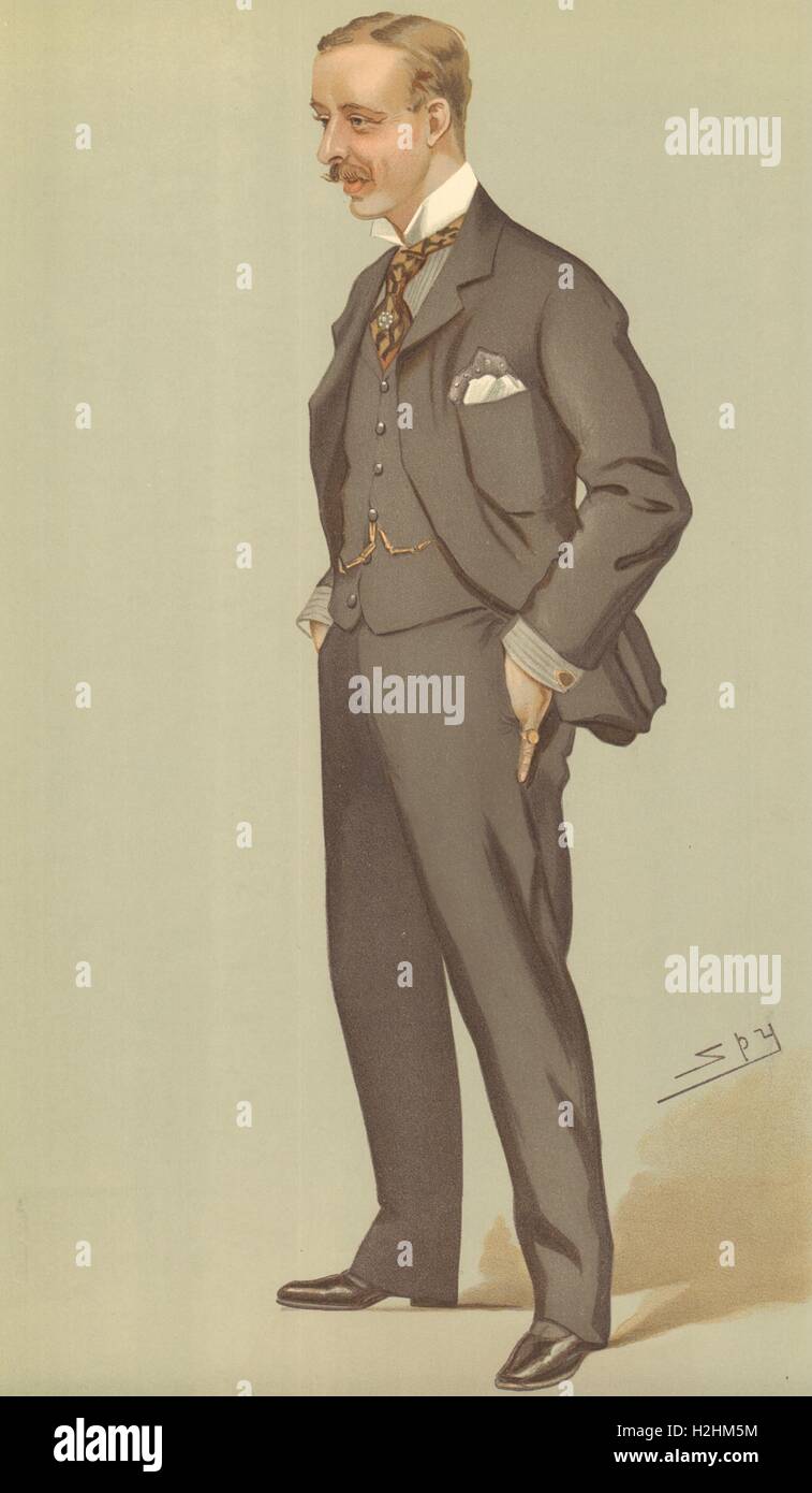 SPY VANITY FAIR CARTOON. Alfred James Bethell 'Rendez-vous, du gaz et de l'or'. Le Yorkshire. 1895 Banque D'Images