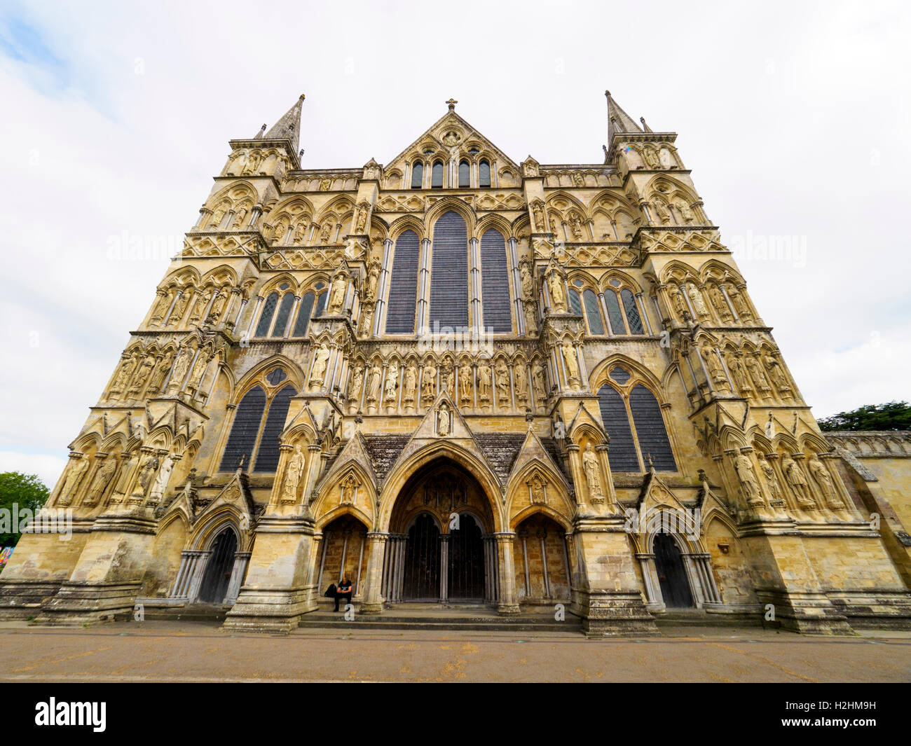 La cathédrale de Salisbury ou Cathédrale de l'église de la Bienheureuse Vierge Marie - Wiltshire, Angleterre Banque D'Images