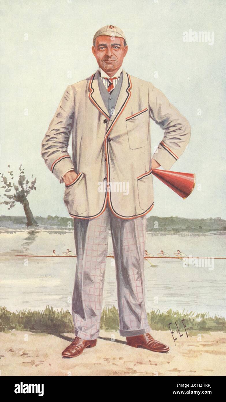 SPY VANITY FAIR CARTOON. Robert Henry Forster MA LLB 'loi'. L'aviron. Par ELF 1910 Banque D'Images