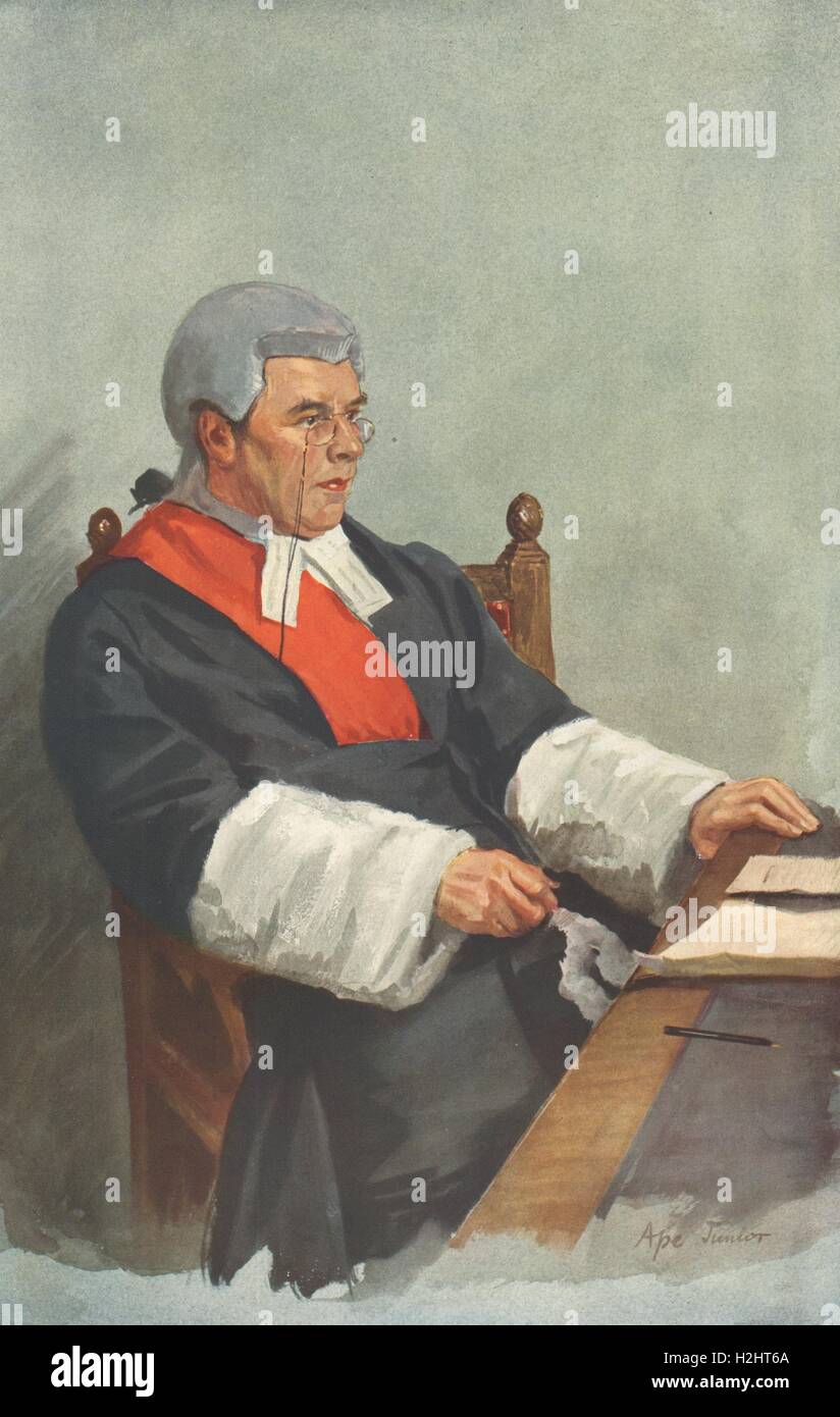 Caricature d'espion. La justice Charles Montague 'luxuriant Tel père tel fils'. Les juges. 1911 Banque D'Images