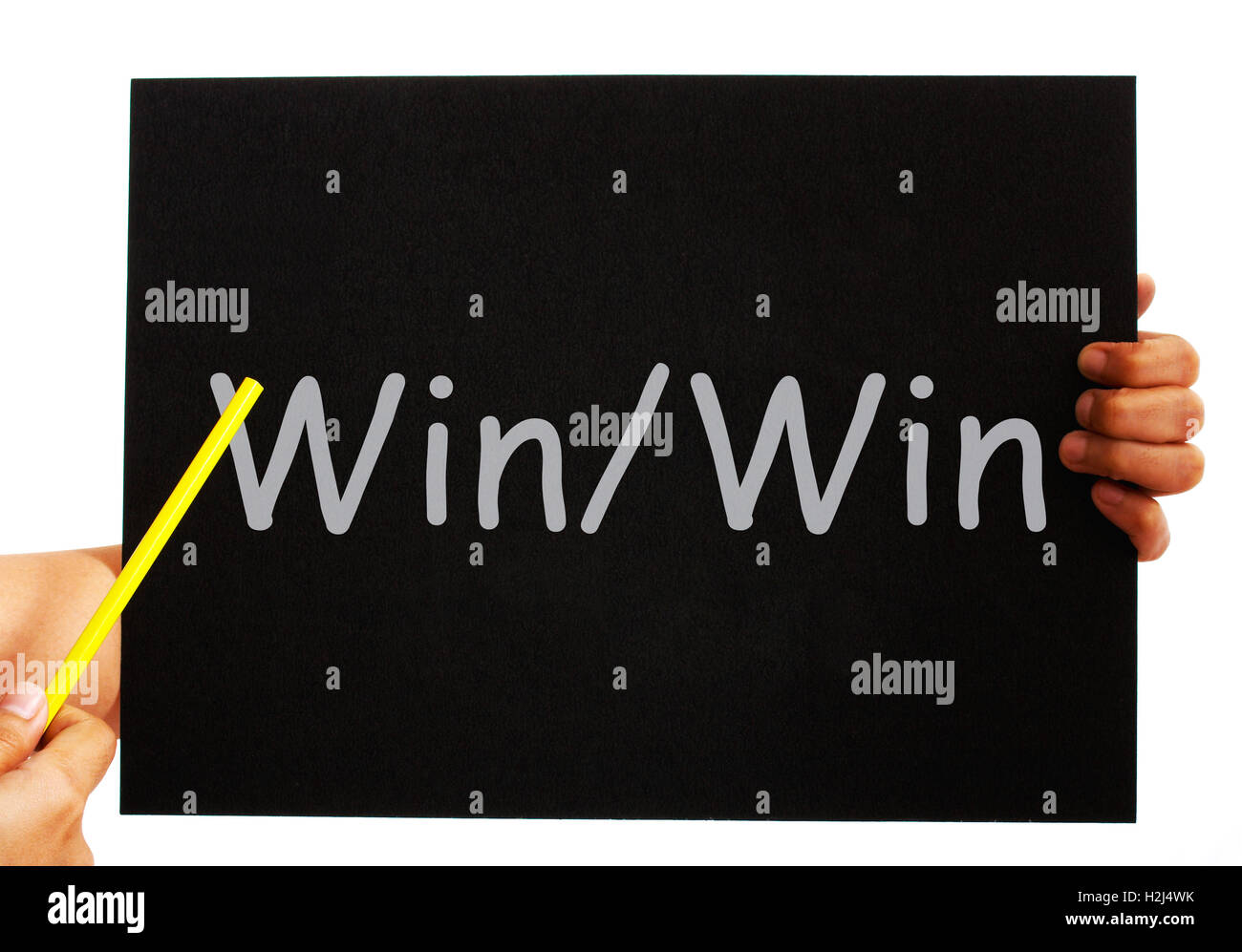 Win Win Tableau noir signifie que les deux parties bénéficient de résultats Banque D'Images