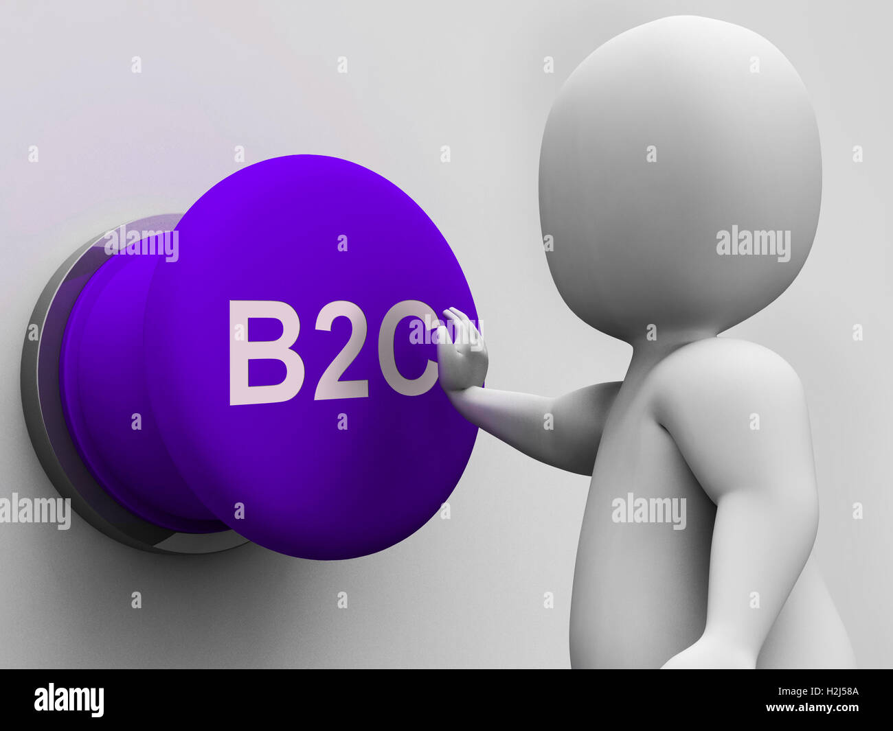 B2C Bouton montre l'entreprise au consommateur et la vente Banque D'Images