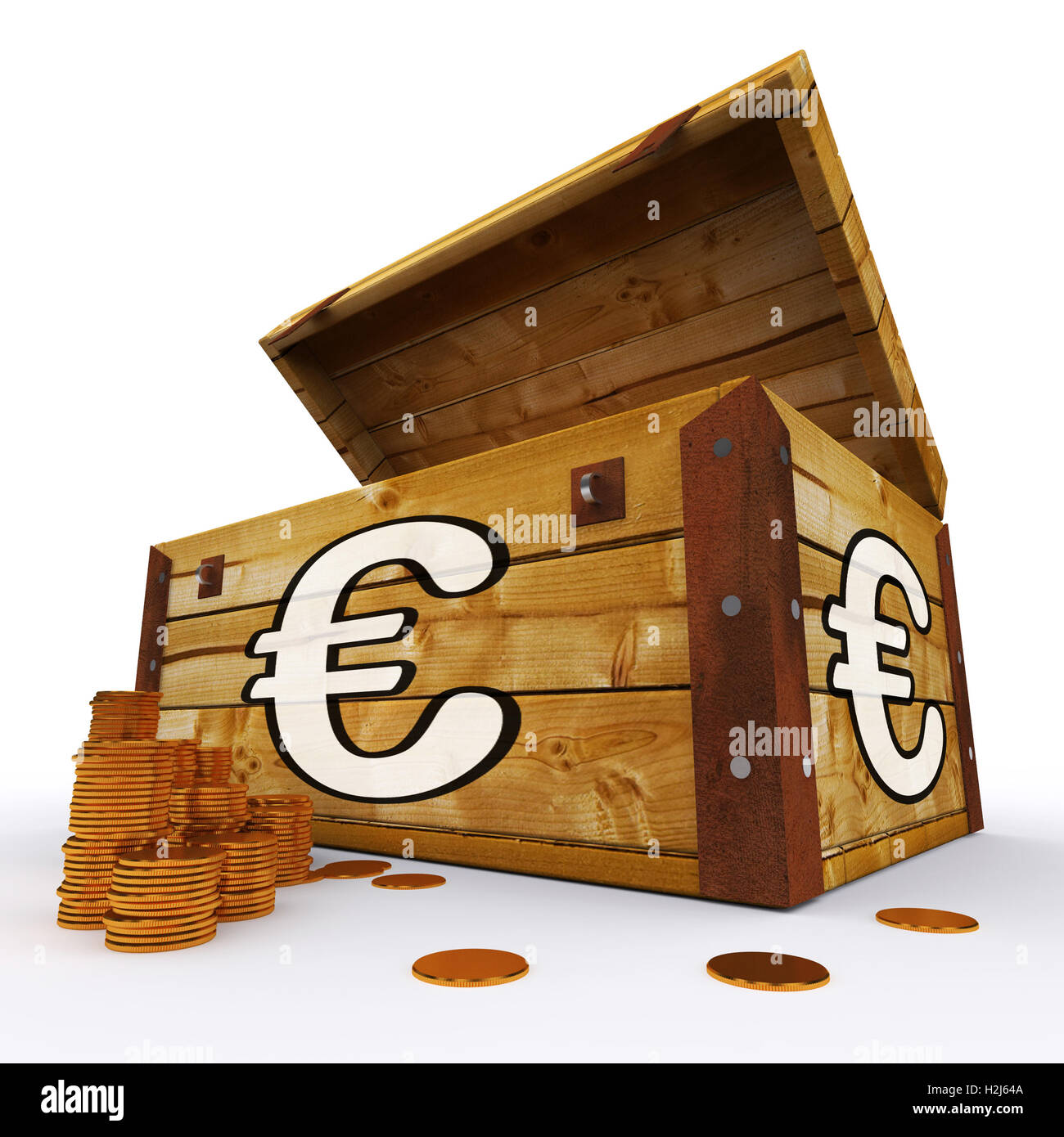 Pièces de poitrine euro montre la prospérité et de l'économie européenne Banque D'Images