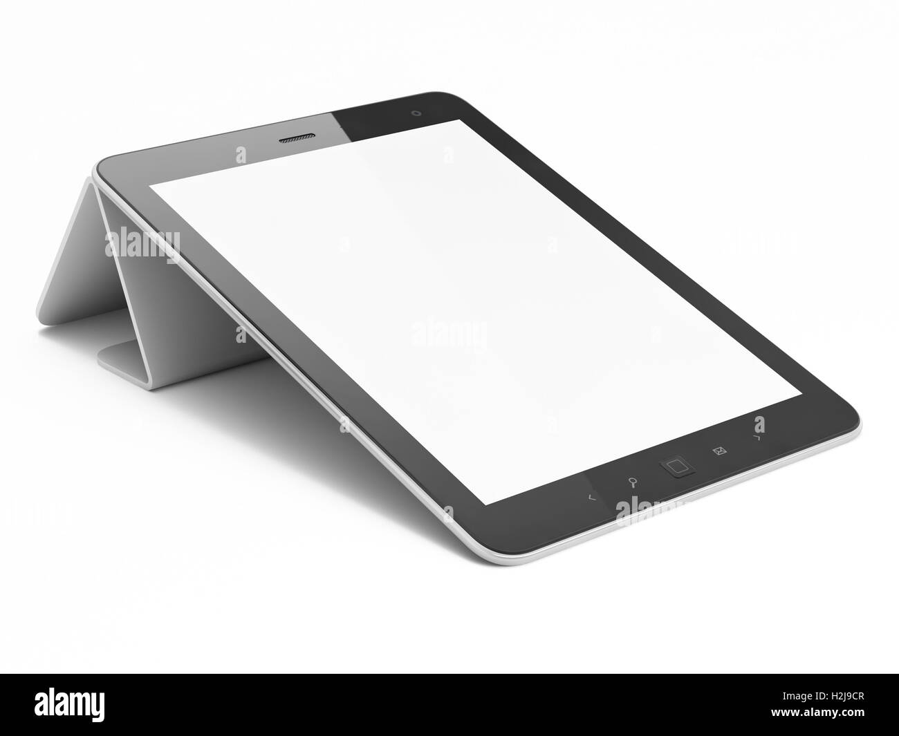 Abstract Black tablet pc (ordinateur) sur fond blanc Banque D'Images