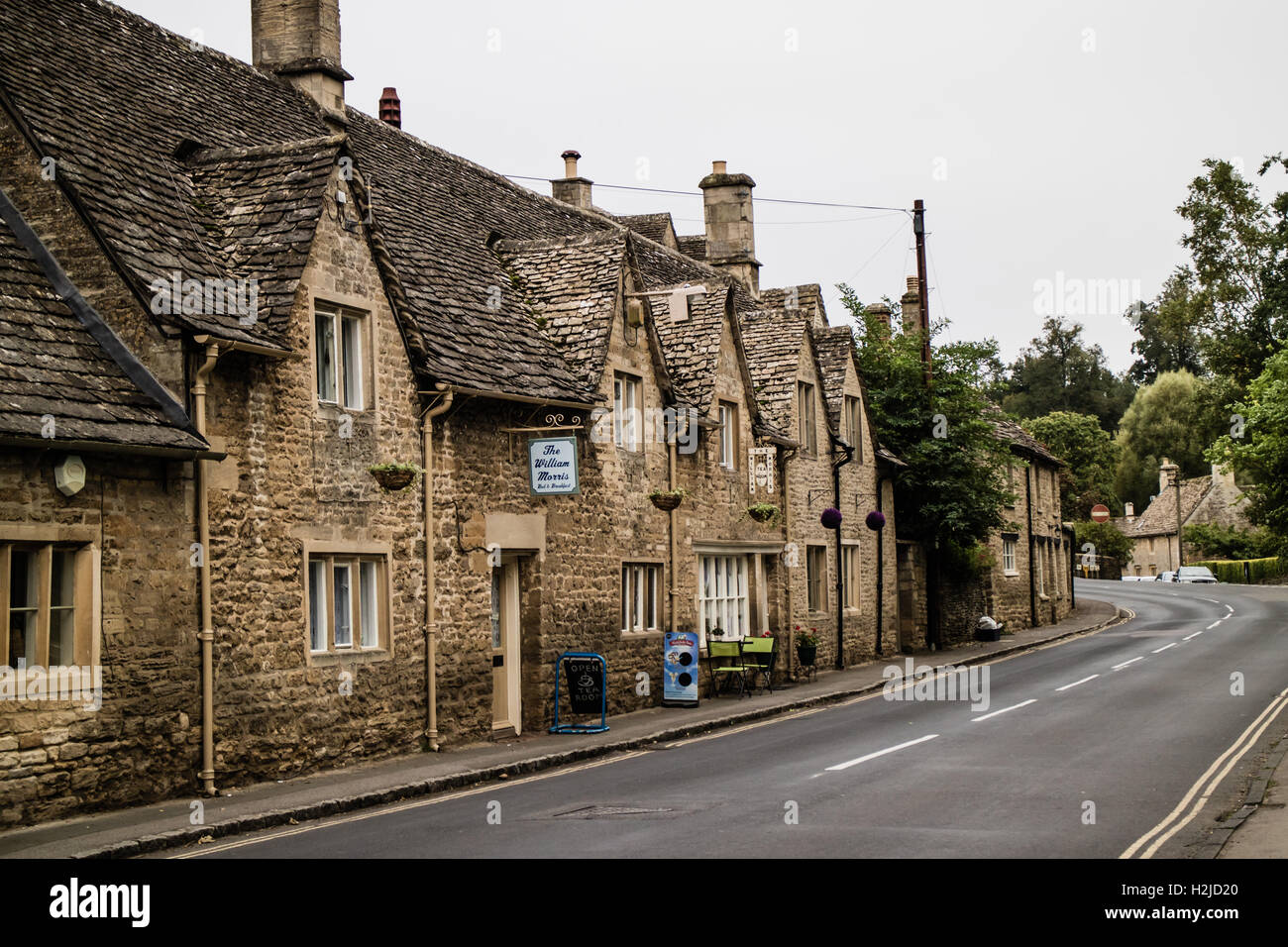 Chalets traditionnels en pierre en Bibury, Cotswolds, en Angleterre, 29 Sep 2016 Banque D'Images