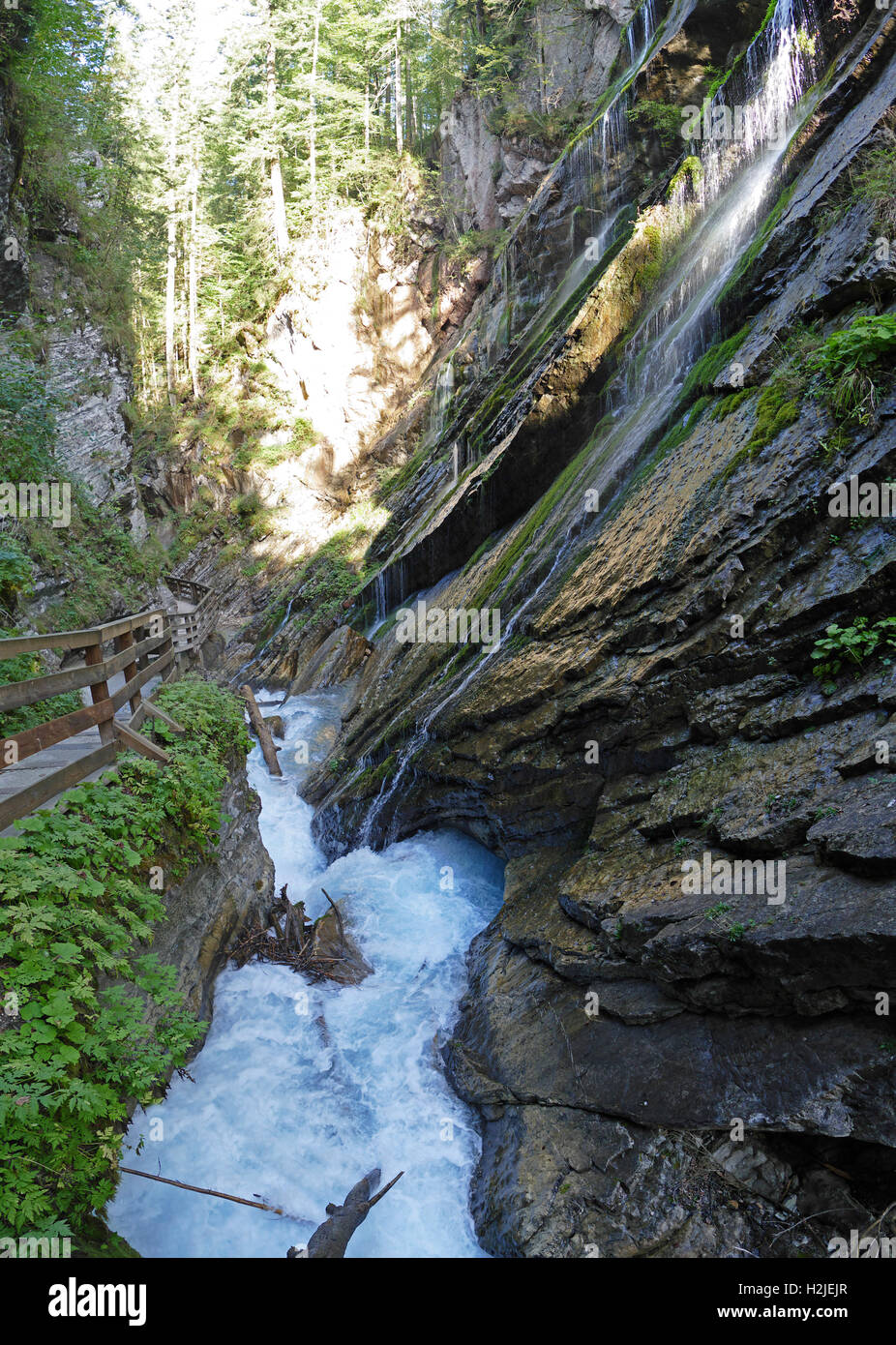 Le parc national de Berchtesgaden Glees Cascade Canyon Gorges Sigmund-thun klamm Bavaria Allemagne Europe Banque D'Images