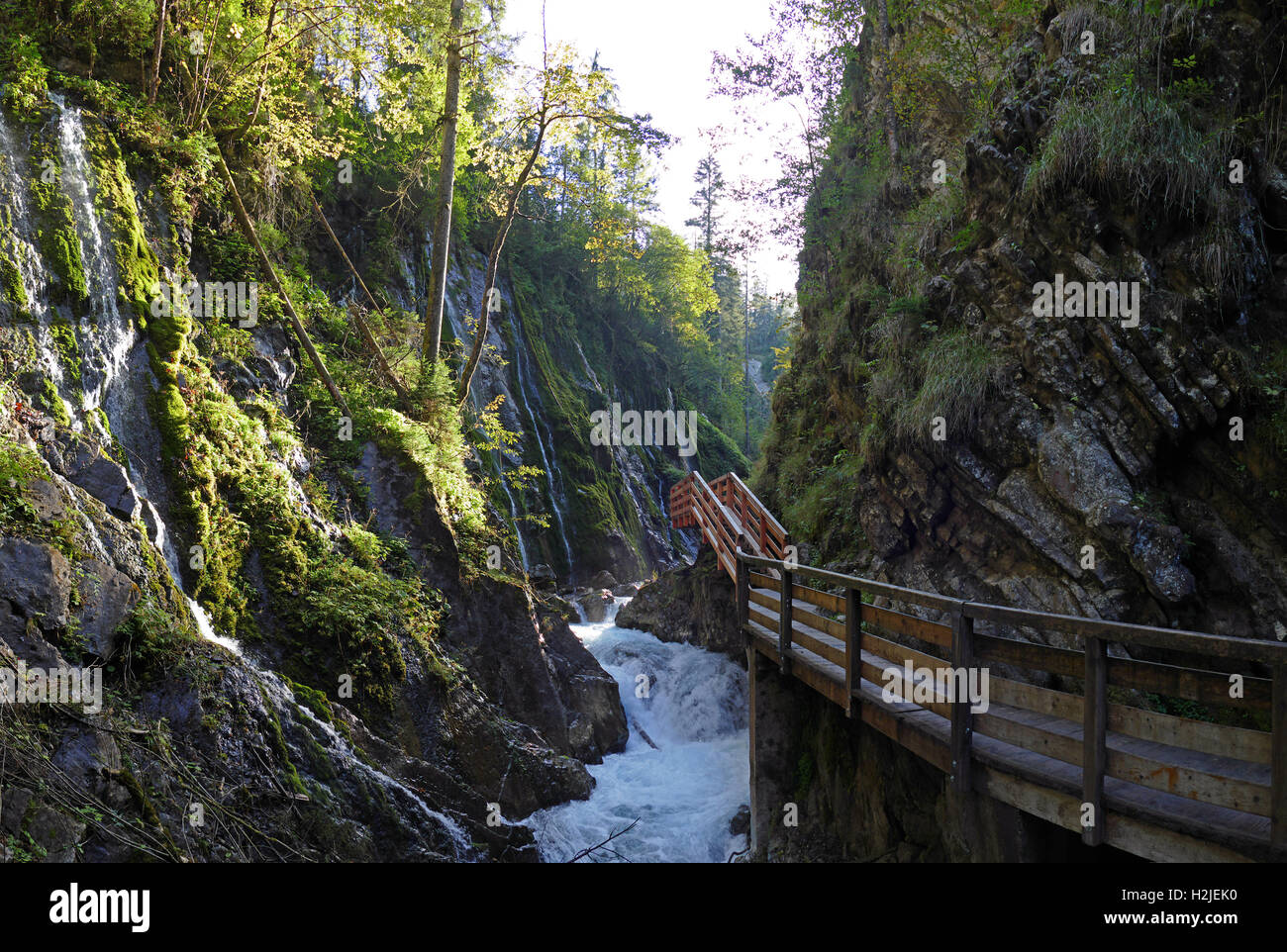 Le parc national de Berchtesgaden Glees Sigmund-thun klamm Wimbahklamm vallée gorge Cascade Canyon vigoureux Bavaria Allemagne Europe Banque D'Images