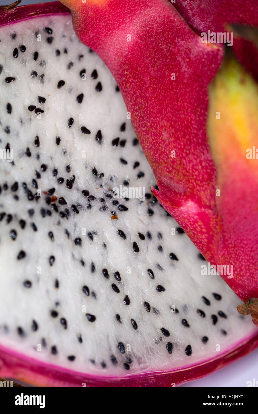 Close up de la chair d'un fruit du dragon. Banque D'Images