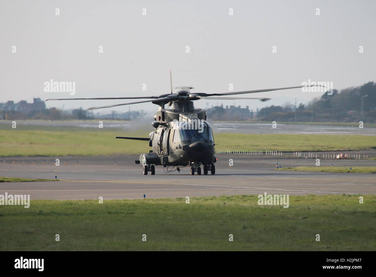 ZJ994, un AgustaWestland Merlin HC3A, de la Royal Air Force, à l'aéroport de Prestwick au cours de l'exercice Joint Warrior 15-1. Banque D'Images