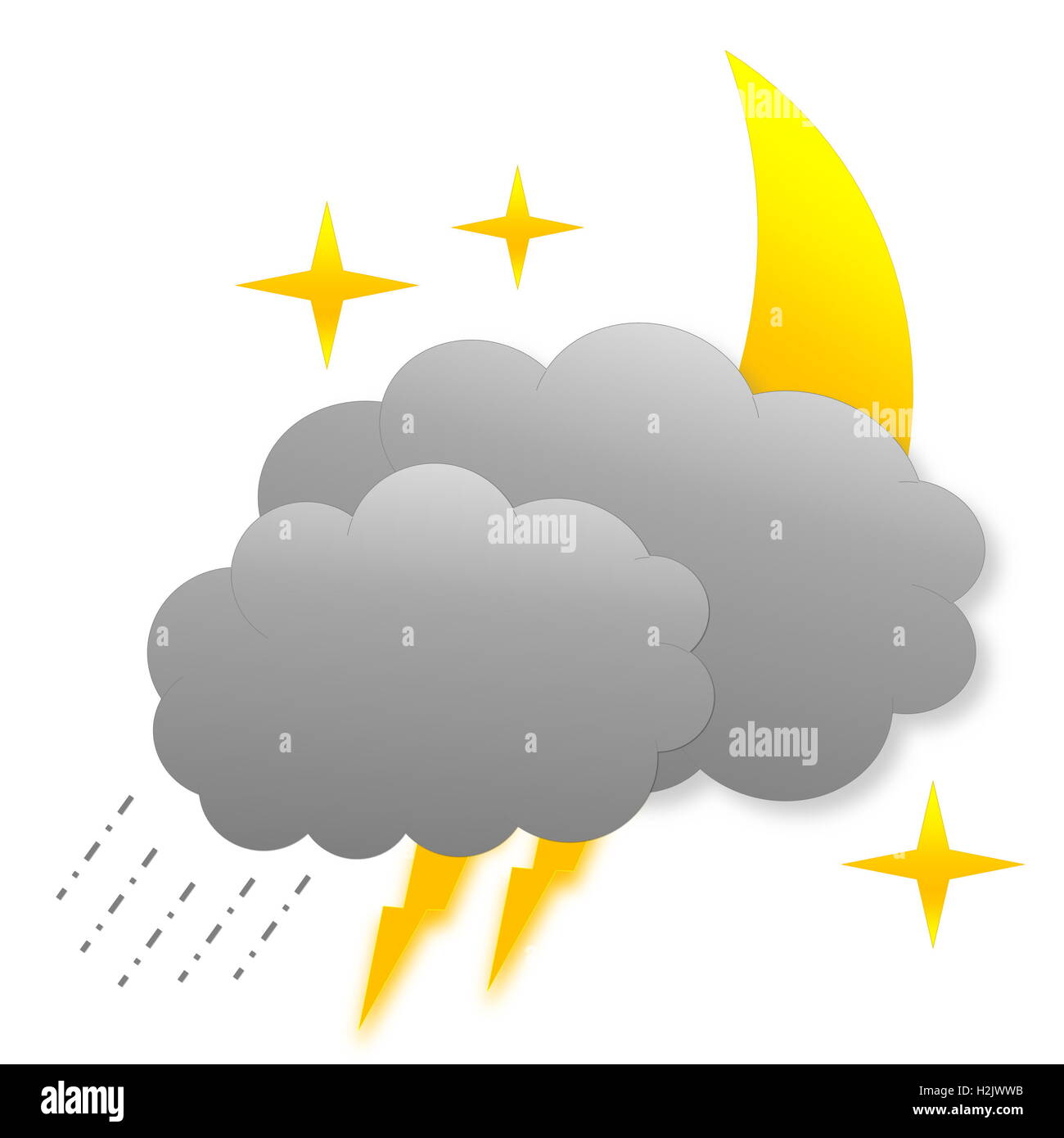 Nuit de tempête comme icône météo Banque D'Images
