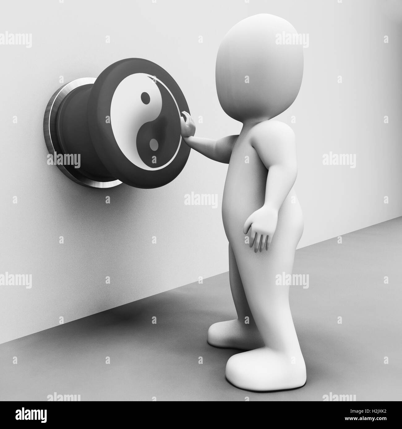 Yin et Yang signifie que l'équilibre et l'Harmonie Banque D'Images