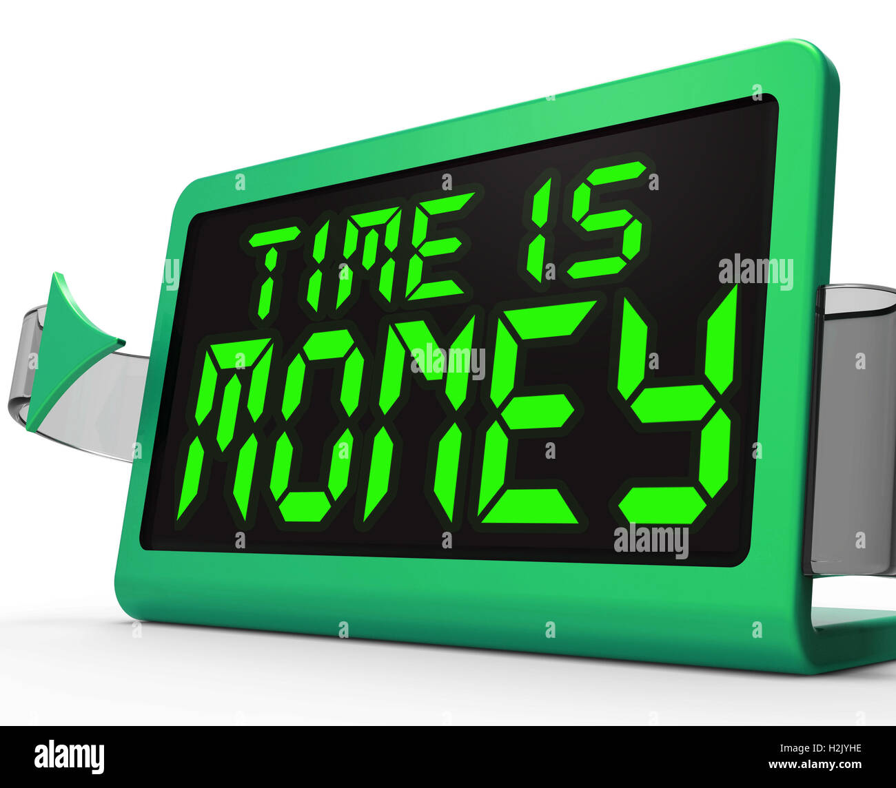 Le temps est argent Horloge Affiche les ressources importantes et précieuses Banque D'Images