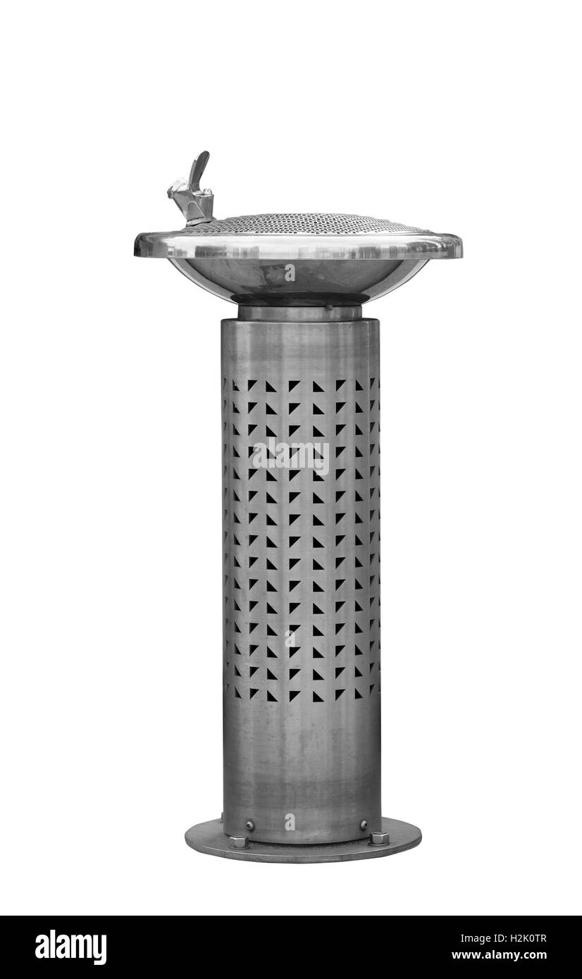Fontaine d'eau potable isolated over white Banque D'Images