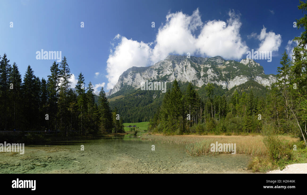 Bavière le parc national de Berchtesgaden Ramsau Hindersee lake Europe Allemagne Banque D'Images