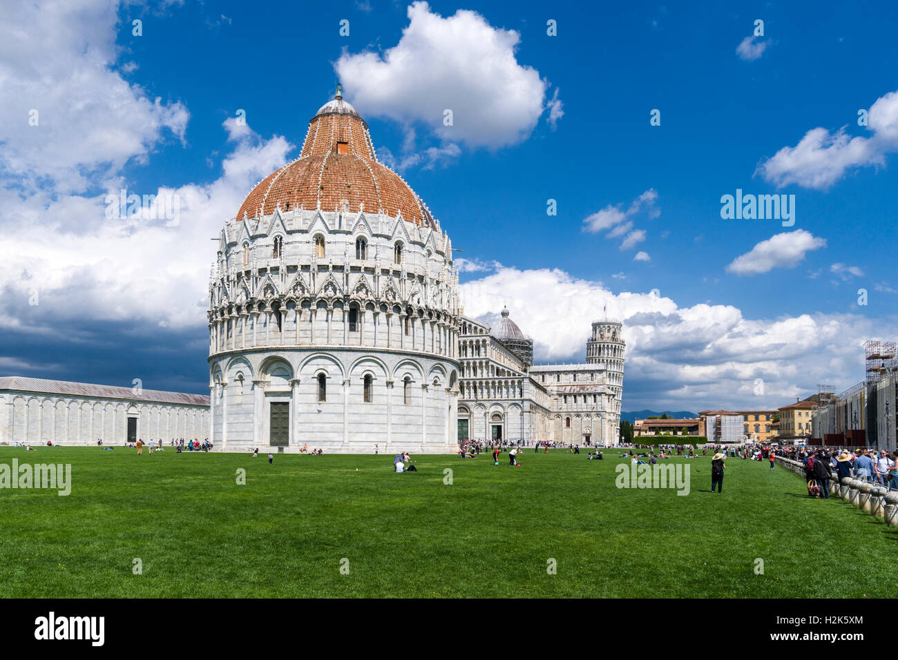 Cathédrale et la Tour Penchée de Pise, Torre Pendente di Pisa, principaux sites touristiques de Pise, Pise, Toscane, Italie Banque D'Images