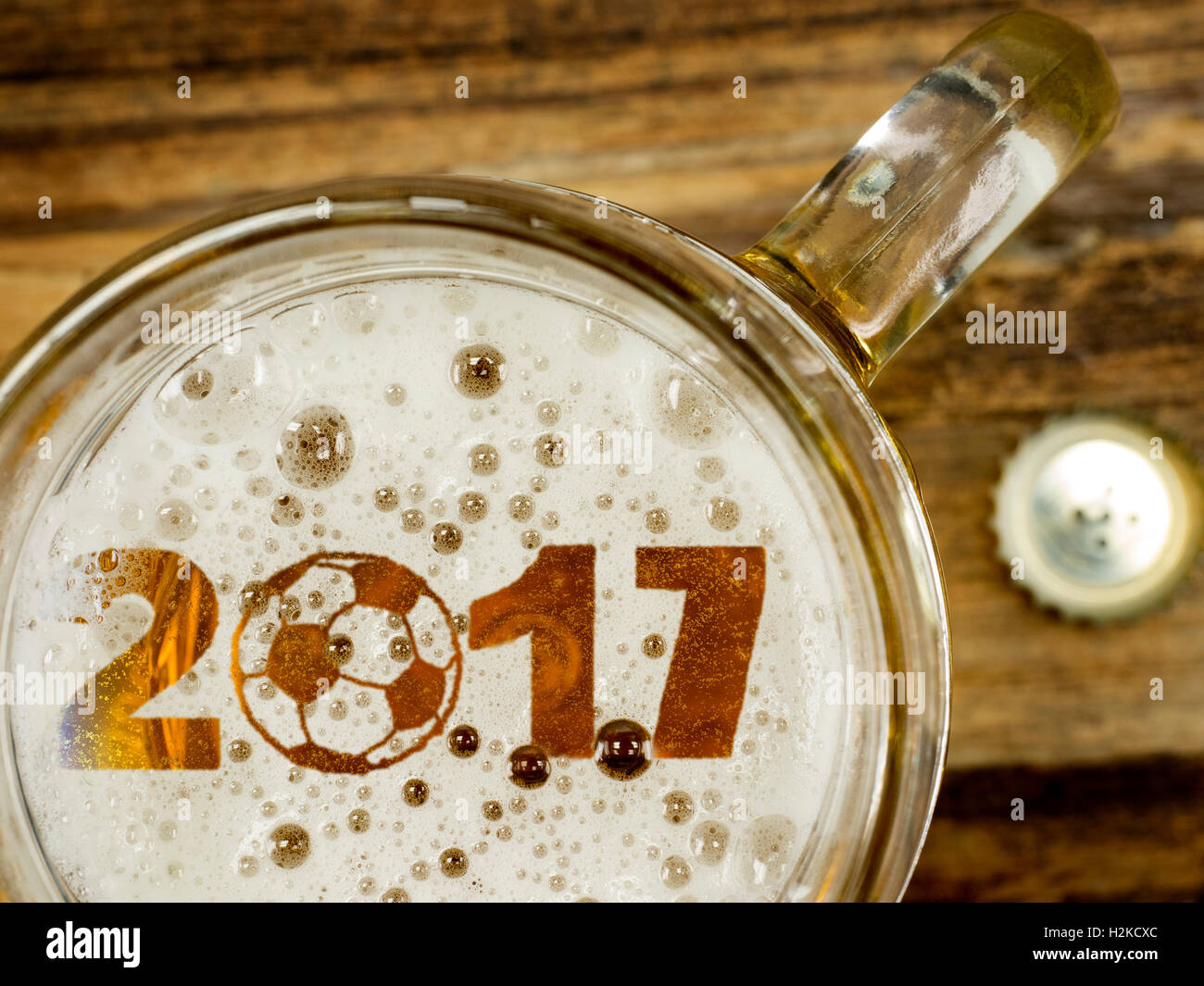 Le championnat de soccer en mousse de bière Banque D'Images