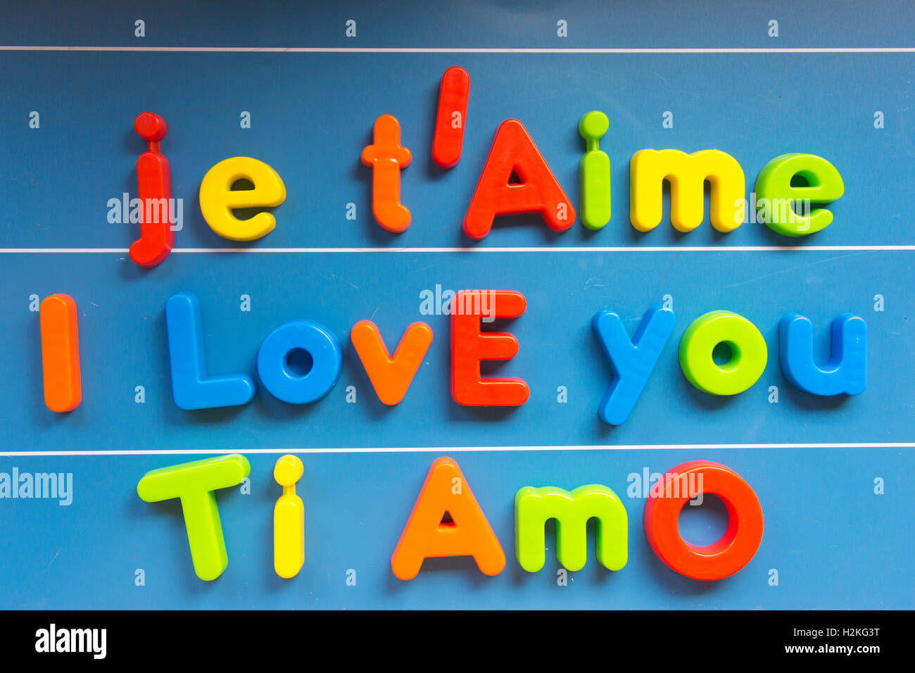 Je vous aime, dans différentes langues Banque D'Images