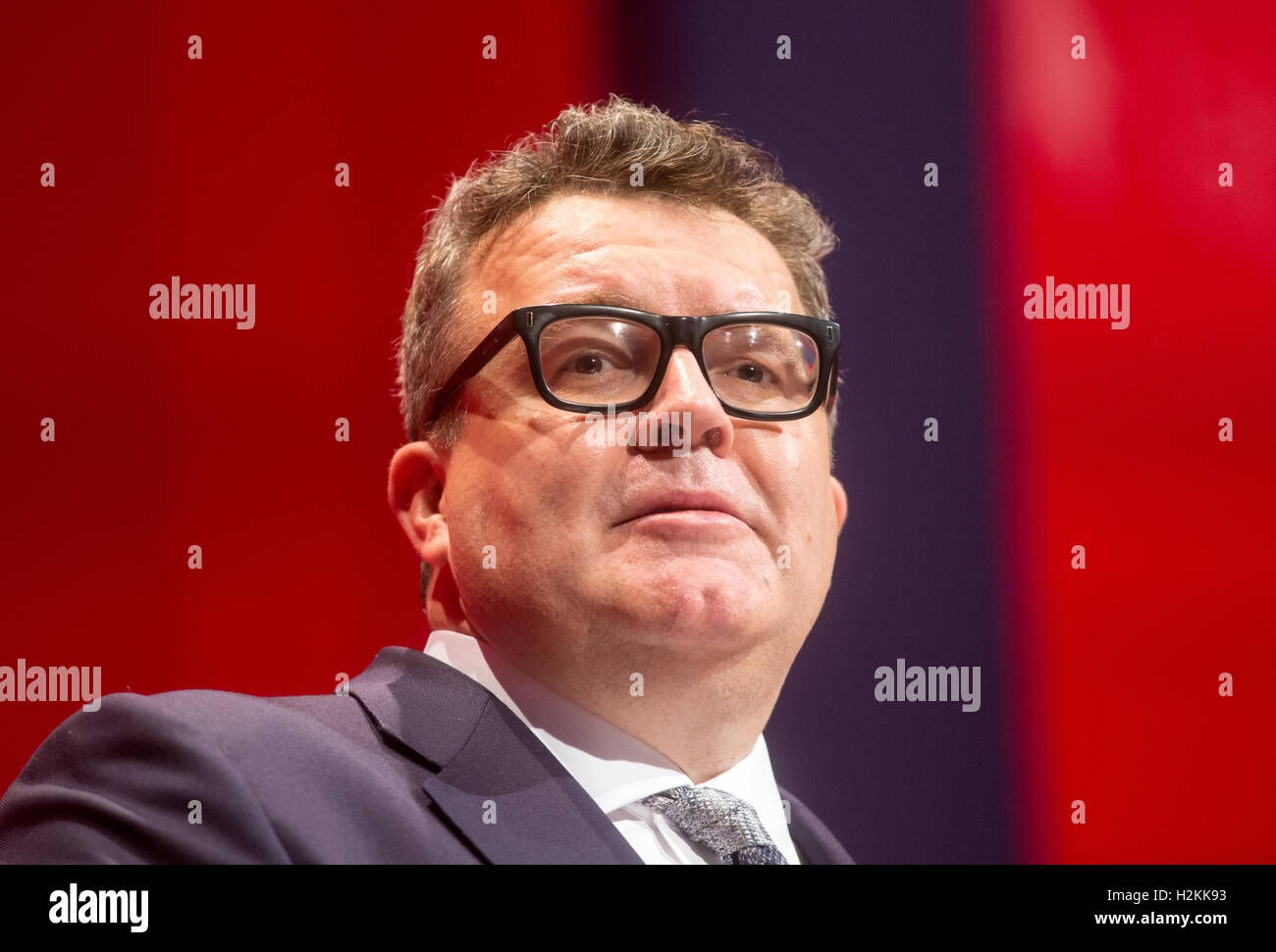 Sous-chef syndical, Tom Watson, prend la parole à la conférence du parti travailliste à l'arène de l'AAC à Liverpool 2016 Banque D'Images