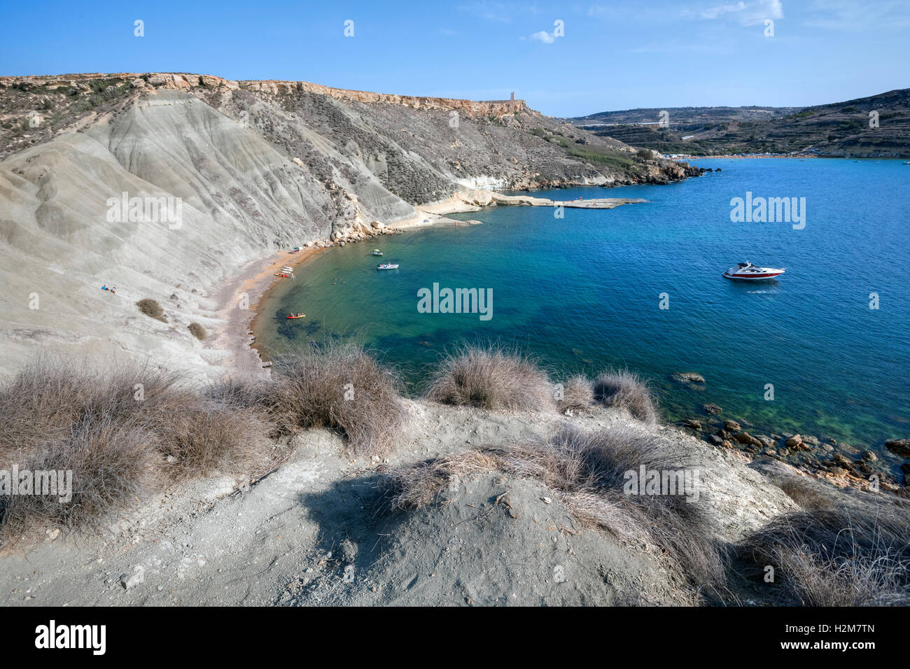 Gnejna Bay, Golden Bay, Malte Banque D'Images
