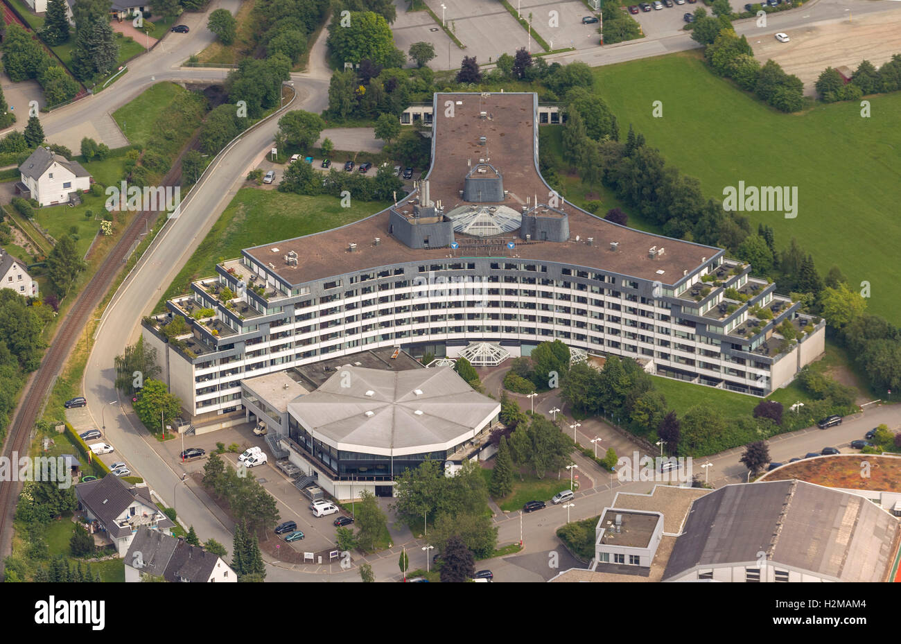 Vue aérienne, Sauerland Stern Hotel, Willingen (Upland), région de Hochsauerland, Willingen, lac Diemelsee, Hesse, Germany, Europe Banque D'Images