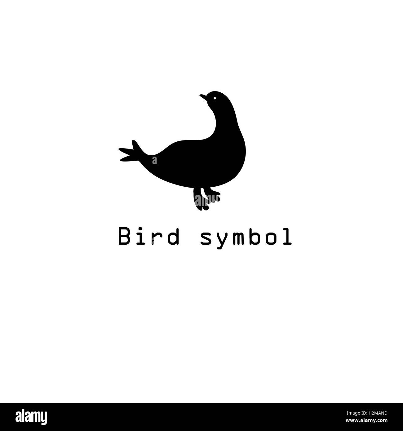 Symbole graphique d'un oiseau isolé sur fond blanc pour la conception Illustration de Vecteur