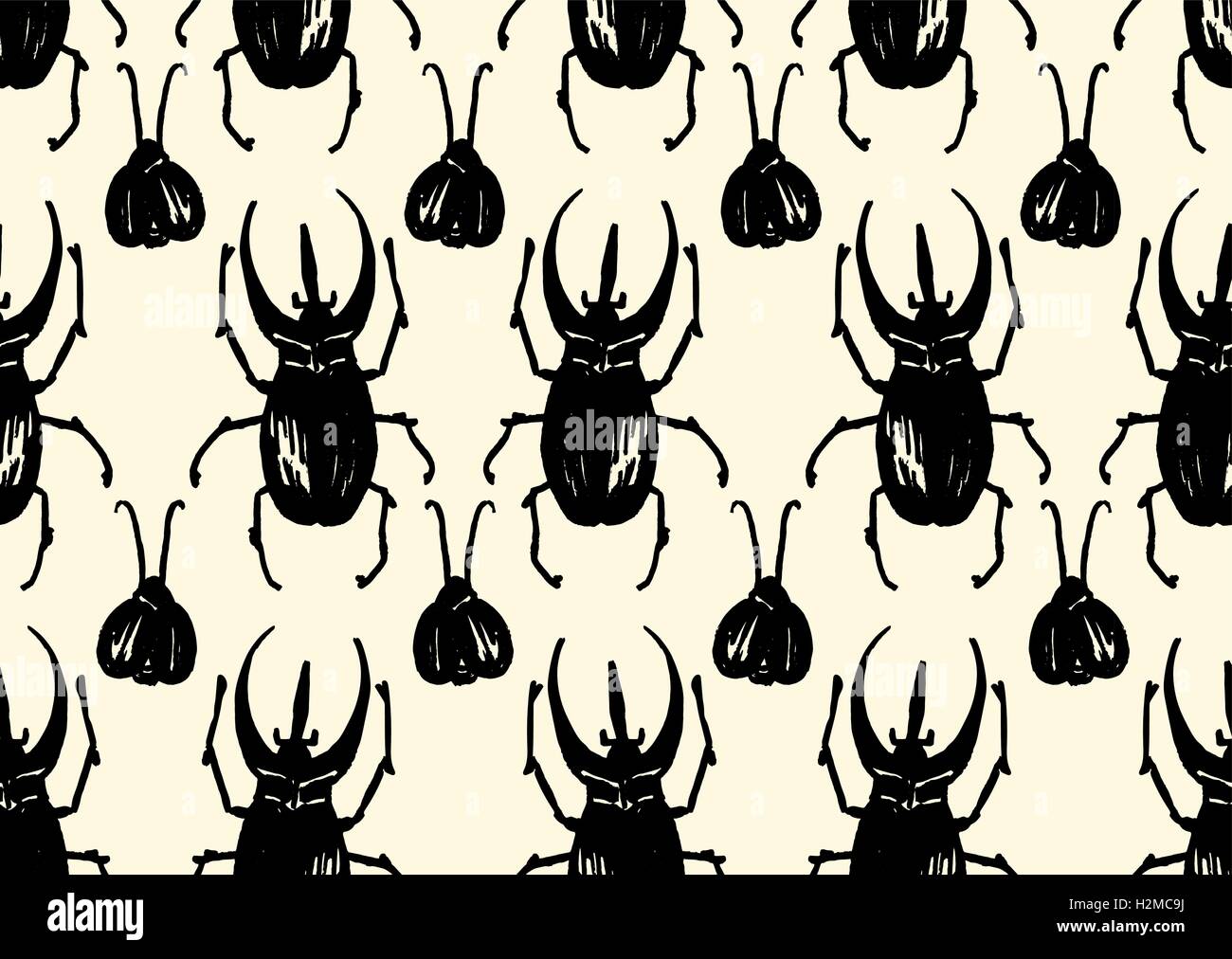 Motif répétitif fait de croquis bugs Illustration de Vecteur