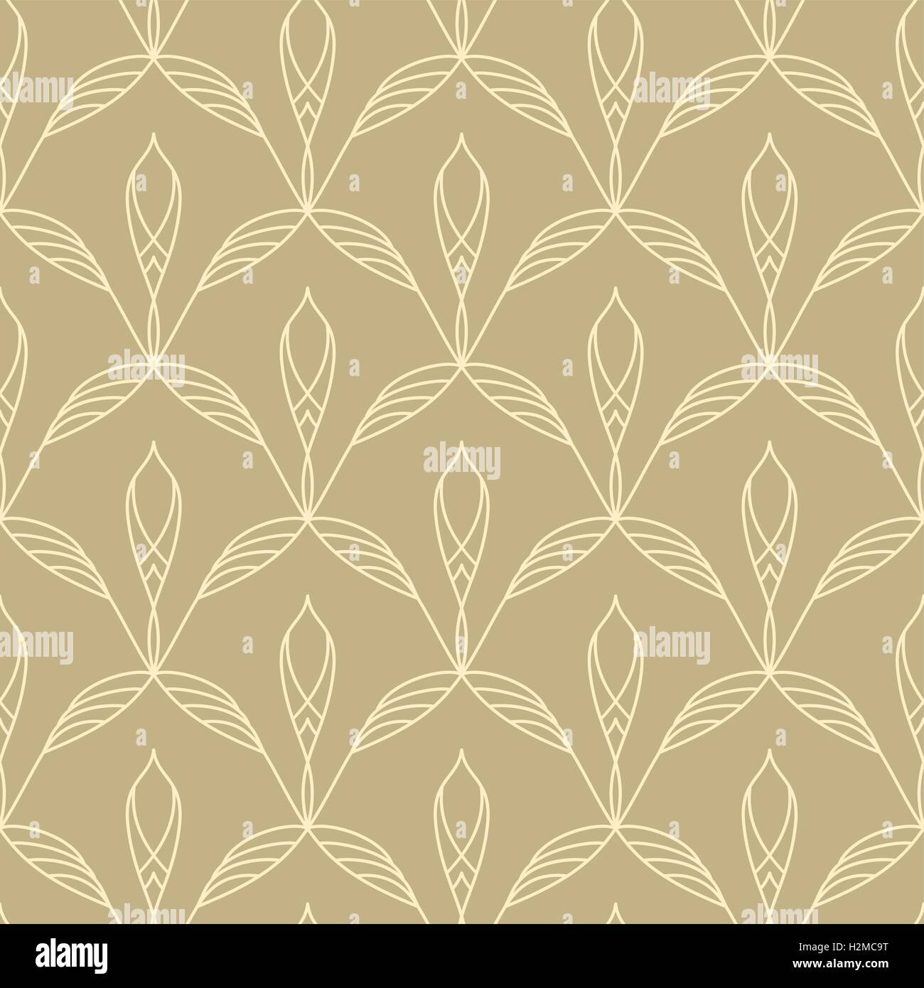 Motif floral répétitif sans couture linéaire Illustration de Vecteur