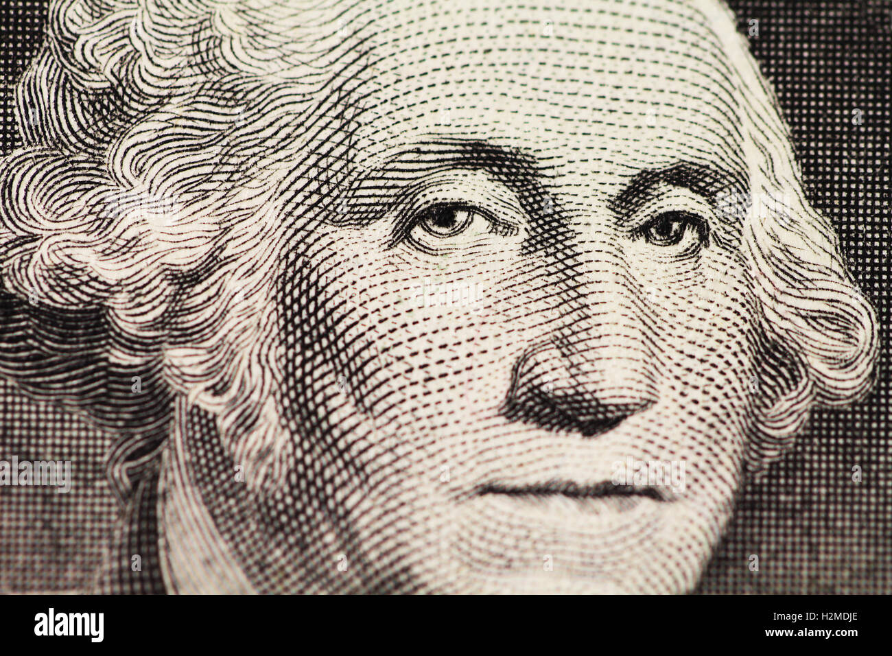 Le portrait de Washington sur macro dollar Banque D'Images