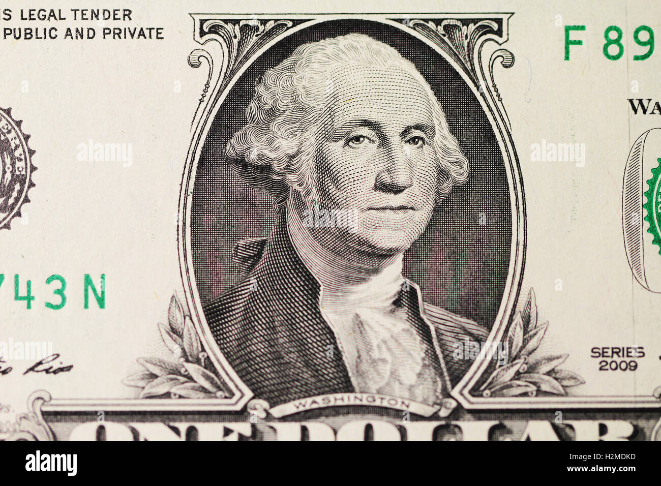 Le portrait de Washington sur macro dollar Banque D'Images