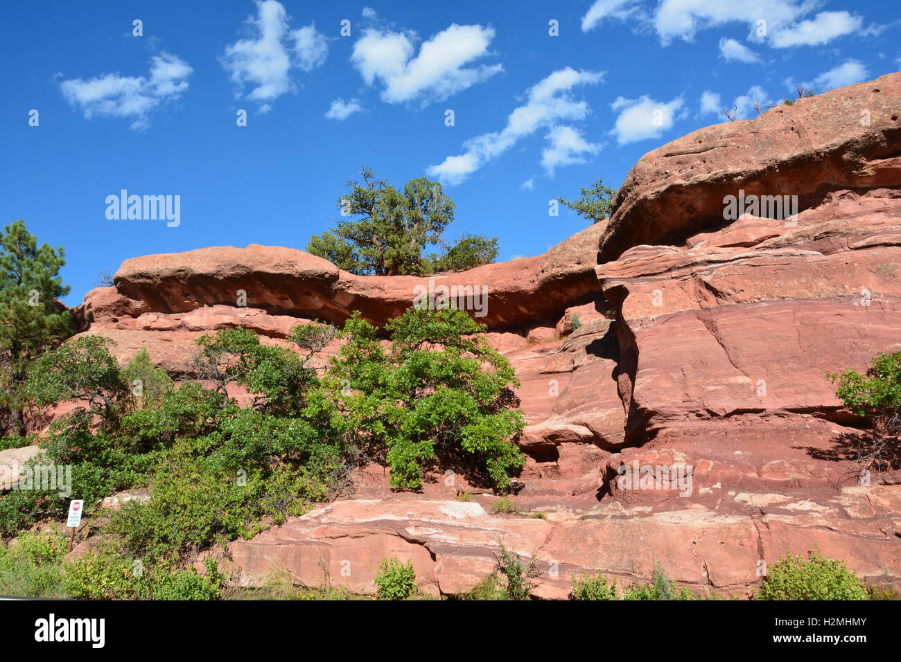 Formation rocheuse de grès au Jardin des Dieux Parc dans Colorado Springs Banque D'Images