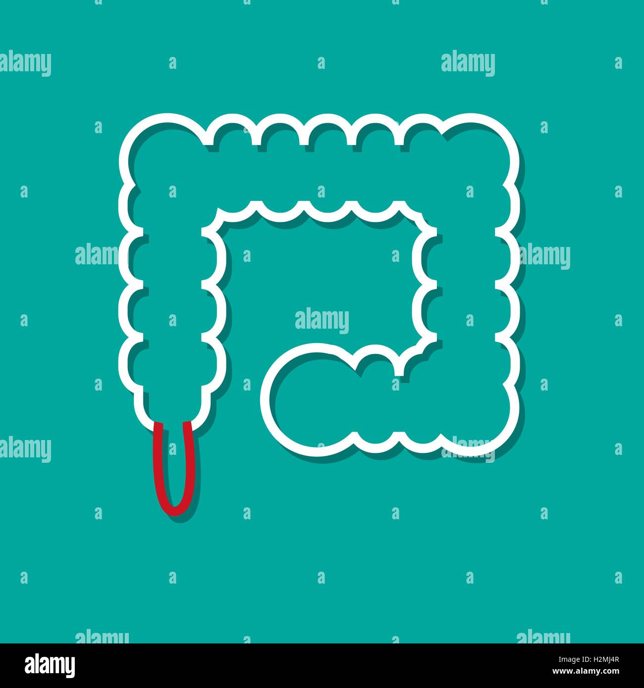 Inflammation de l'appendice en télévision, style vector Illustration de Vecteur