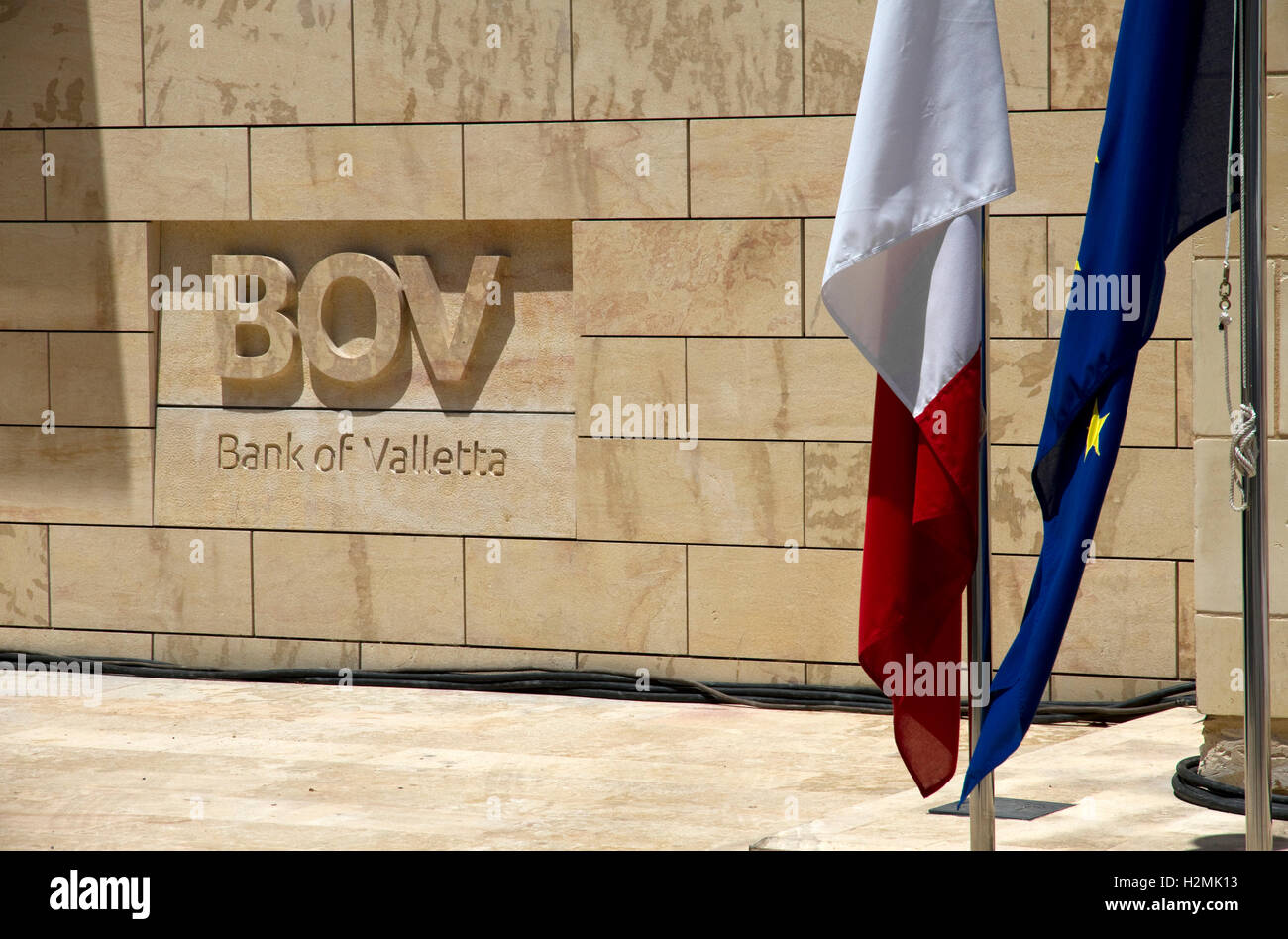 Bank of Valletta, ( nouveau président  + Bureaux du Conseil), à la Maison des Quatre Vents, Hastings jardin, La Valette, Malte Banque D'Images