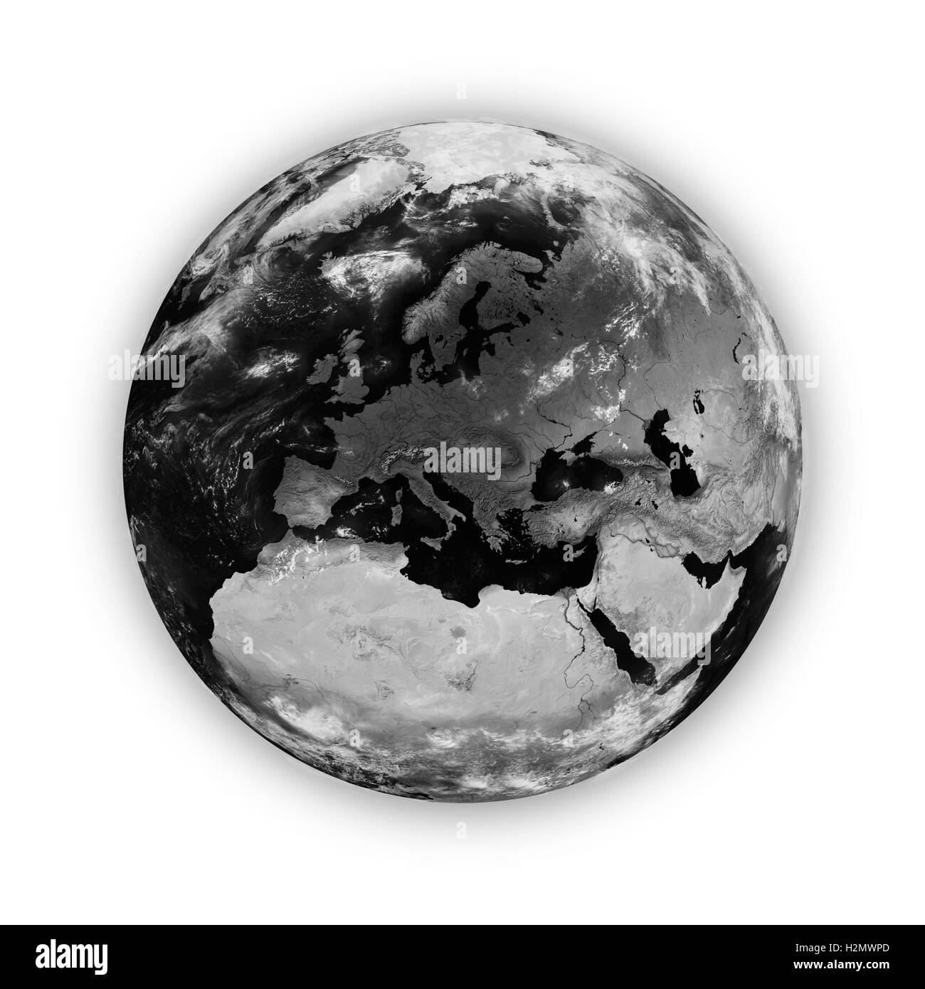 L'Europe sur la planète terre sombre Banque D'Images