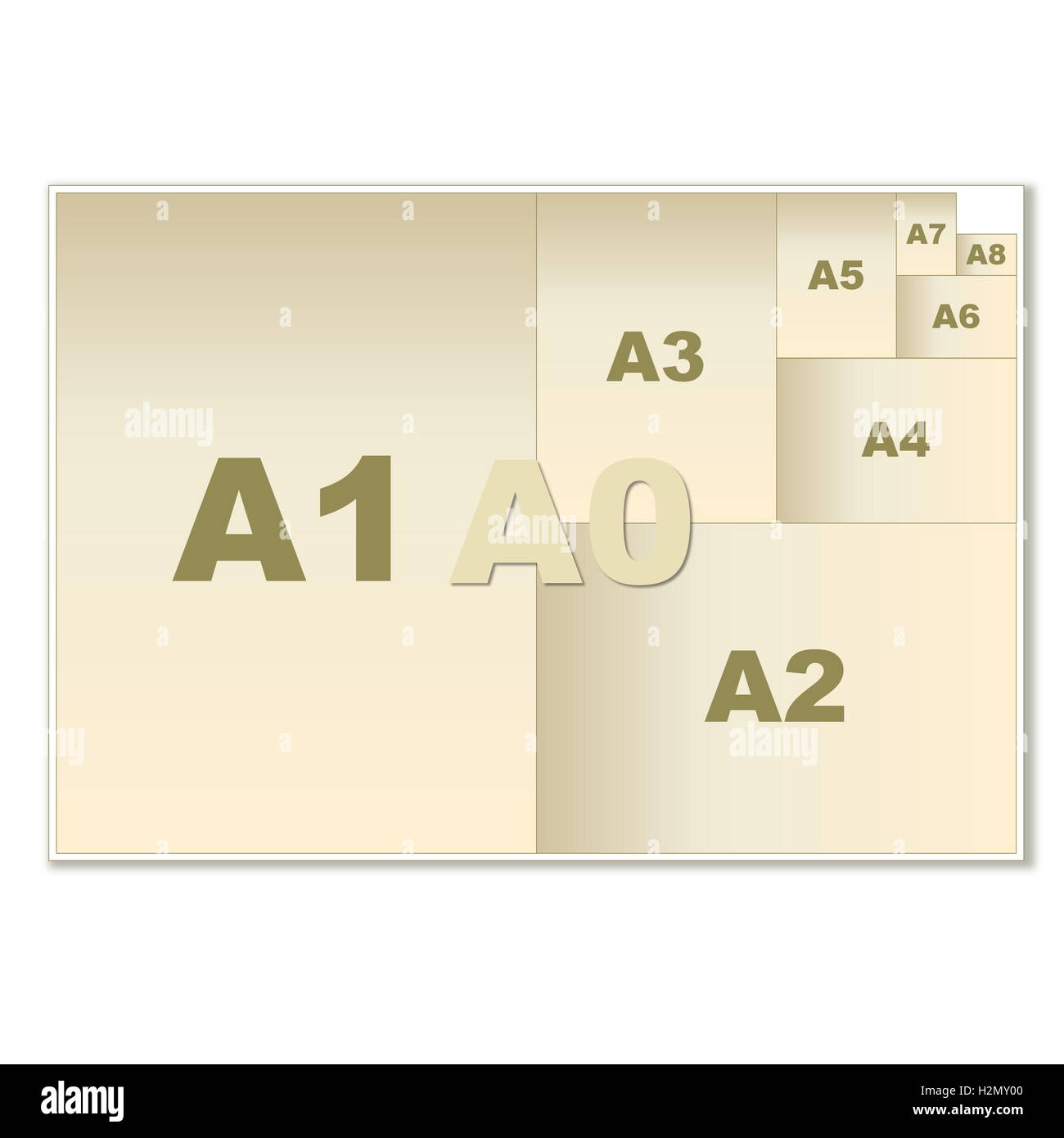 Taille Du Tableau De Comparaison Des Feuilles De Papier De Série A Vecteur  A1 A2 A3 A4 A5 A6 A7 A8 Vecteurs libres de droits et plus d'images  vectorielles de En papier 