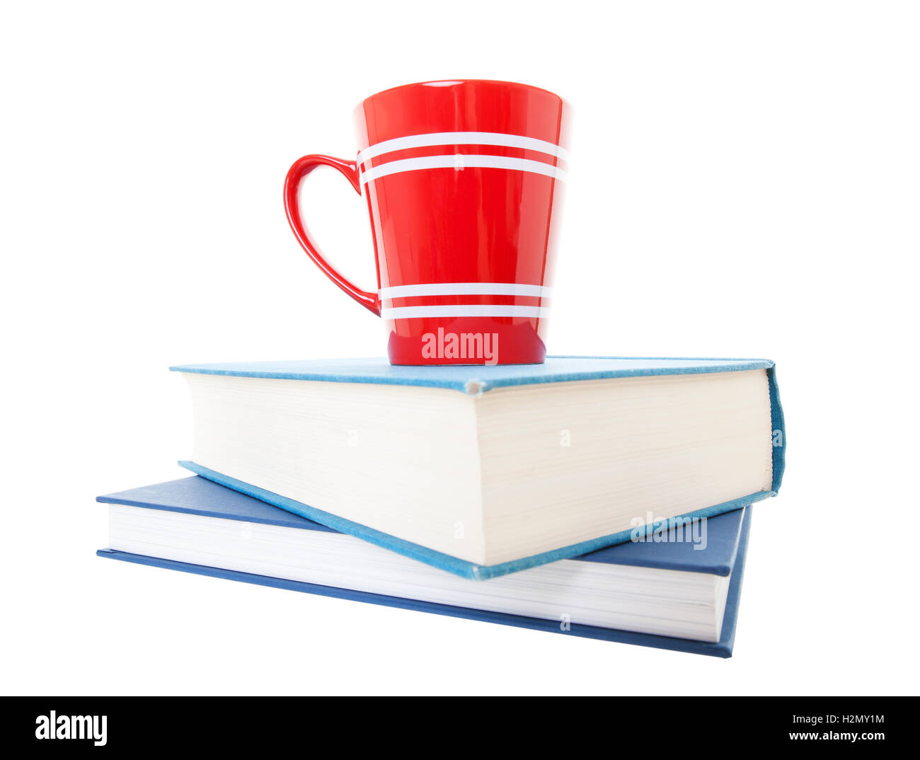 Tasse à café et des livres de texte Banque D'Images