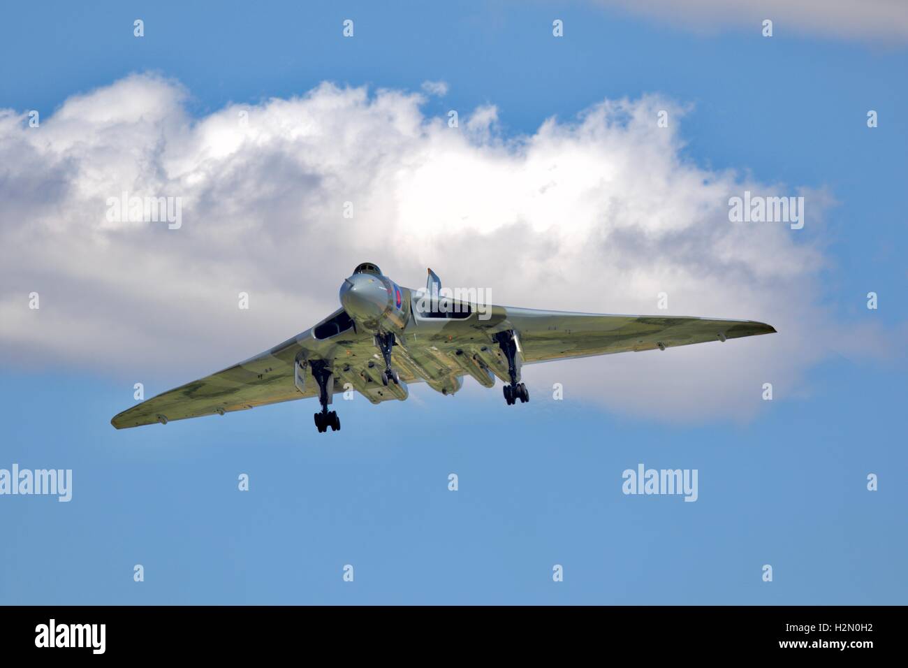 Avro Vulcan B2 pour les bombardiers à l'atterrissage à Riat 2015, à Fairford, Gloucestershire Banque D'Images
