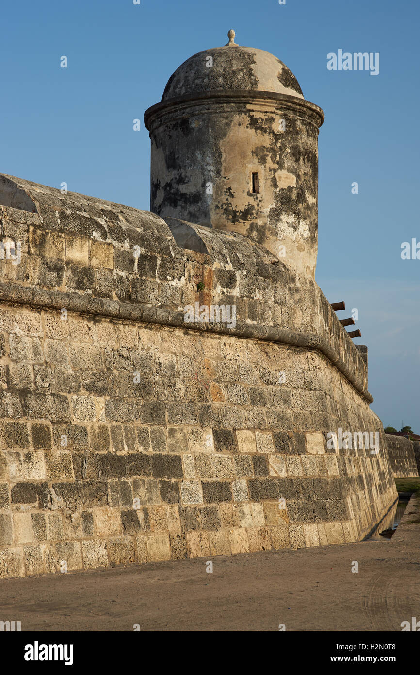 Les murs fortifiés de Cartagena de Indias Banque D'Images