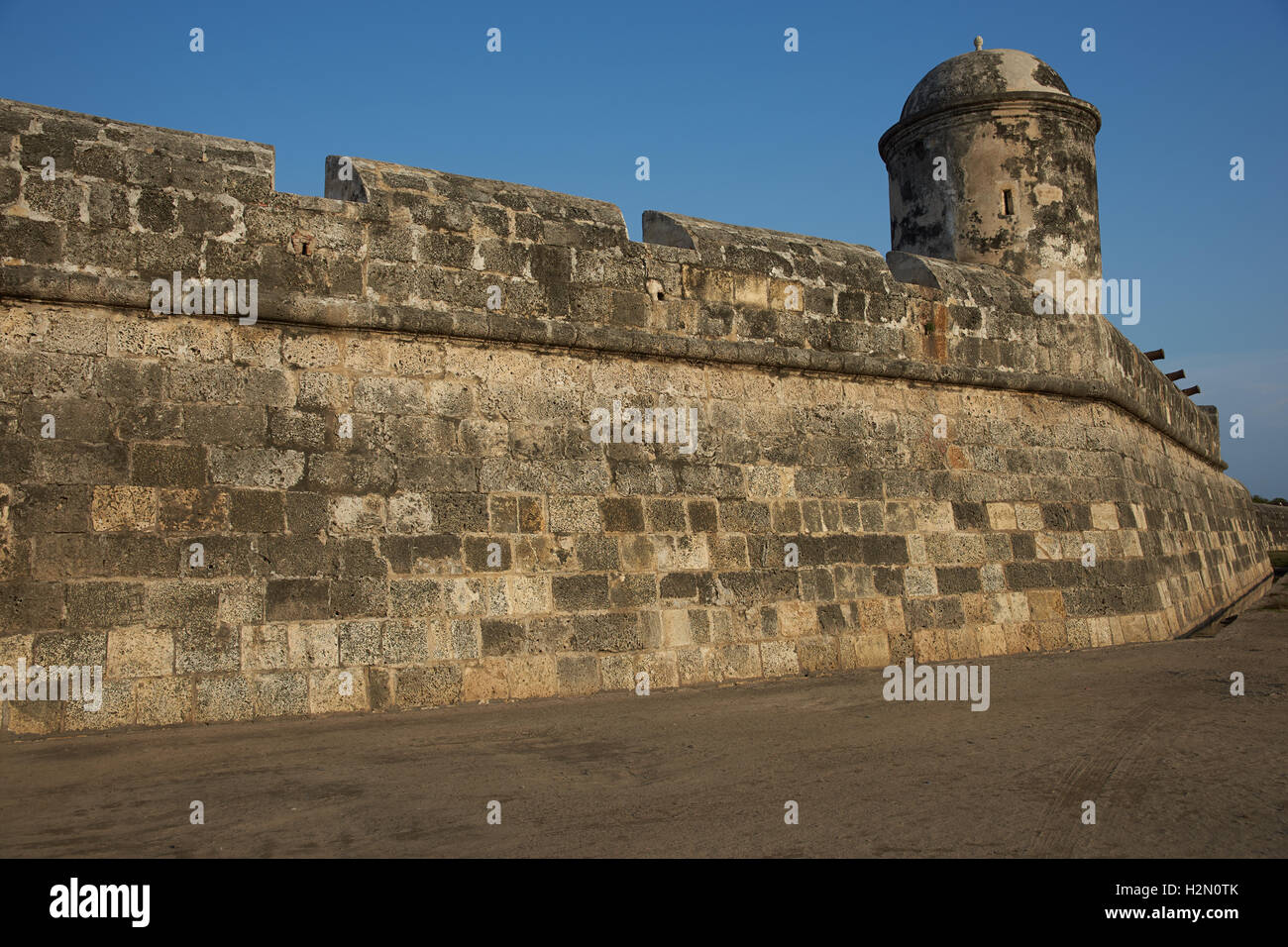 Les murs fortifiés de Cartagena de Indias Banque D'Images